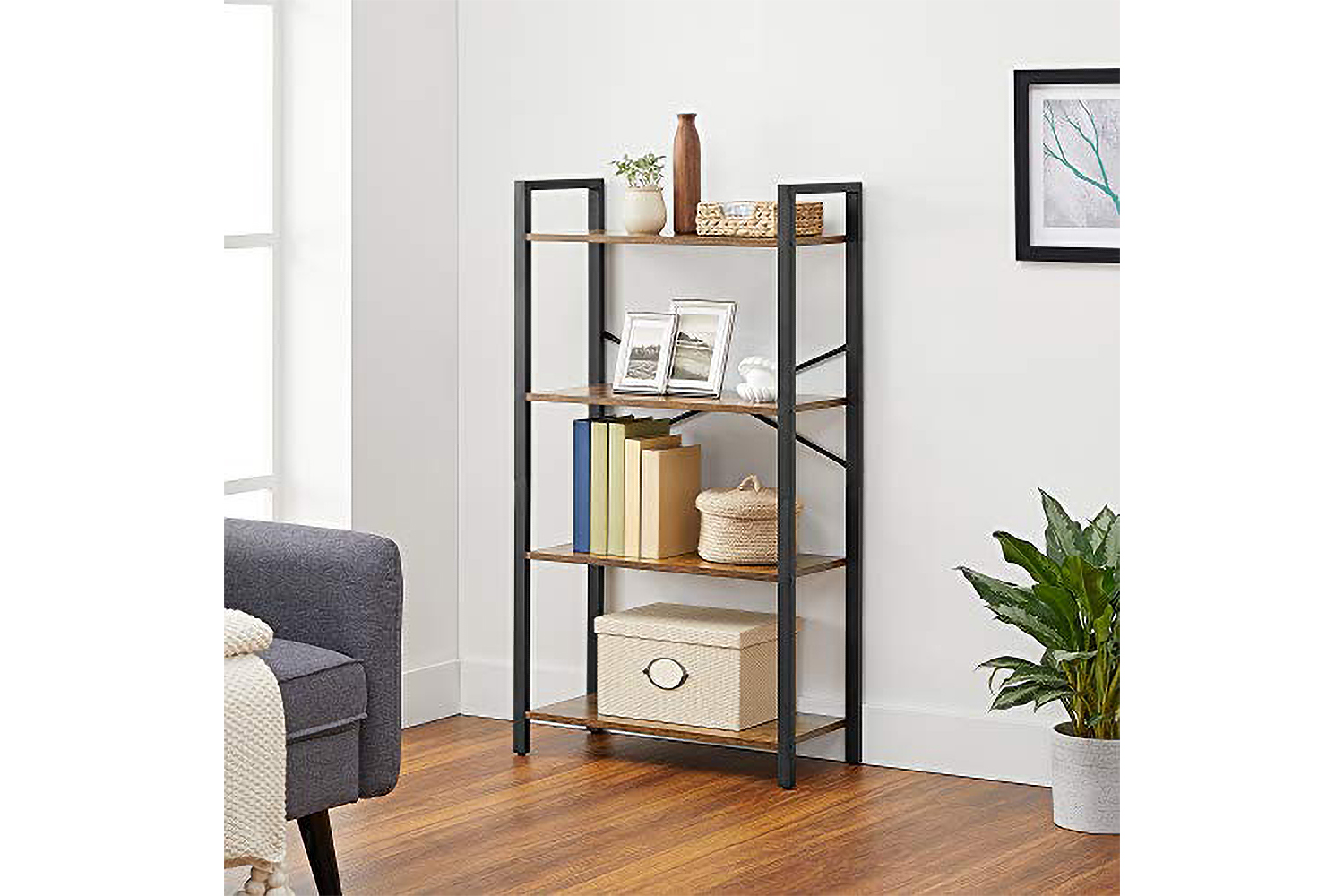 Vasagle Tall Ladder Shelf | 4 Shelves | Rustic Brown