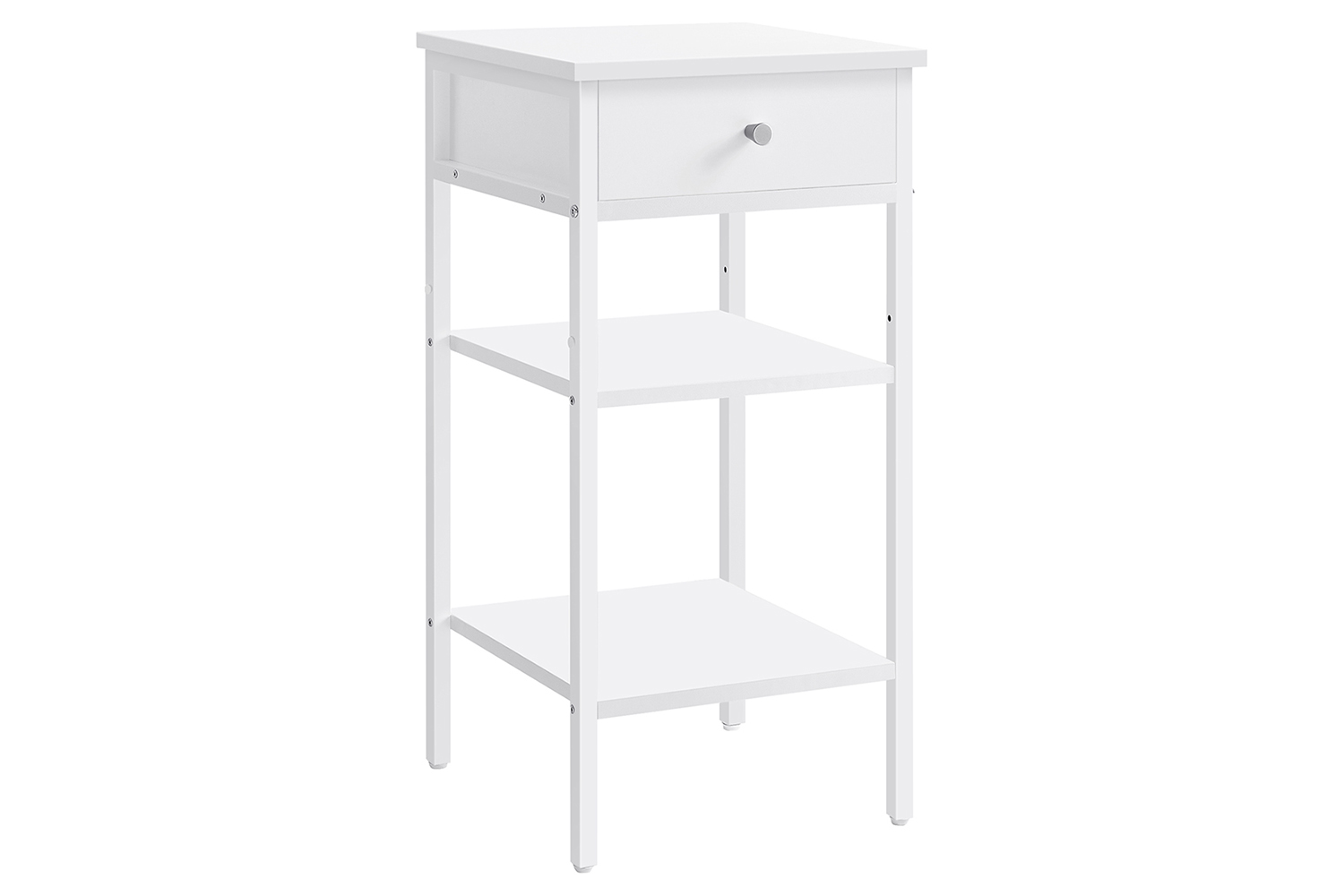 Vasagle Nightstand End Table with a Drawer | White