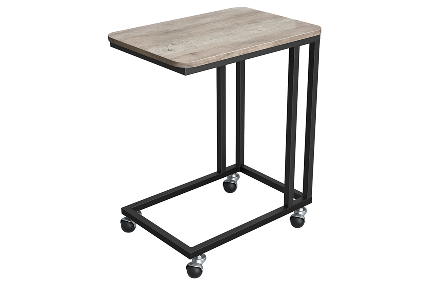 Vasagle Side End Table Coffee Table with Steel Frame and Castors | Greige/Black