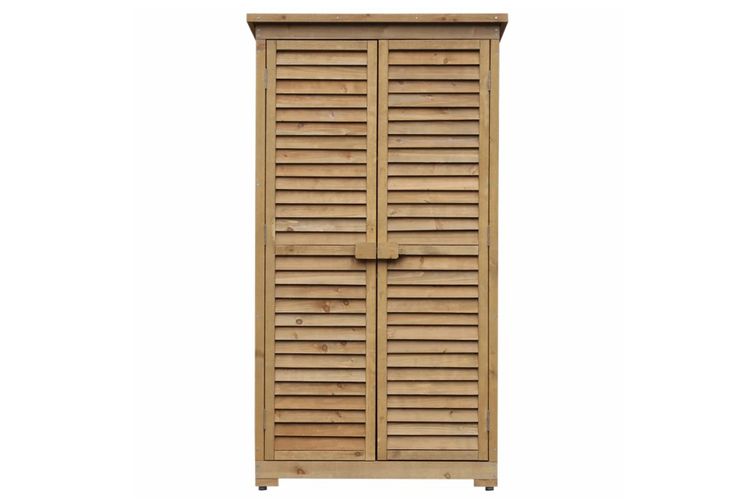 Outsunny Garden Wood Storage Shed with Lockable Door | Natural Wood