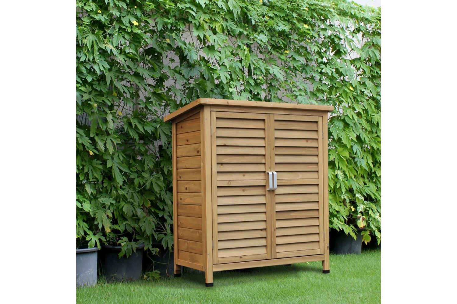 Outsunny Garden Wooden Storage Shed | Natural Wood