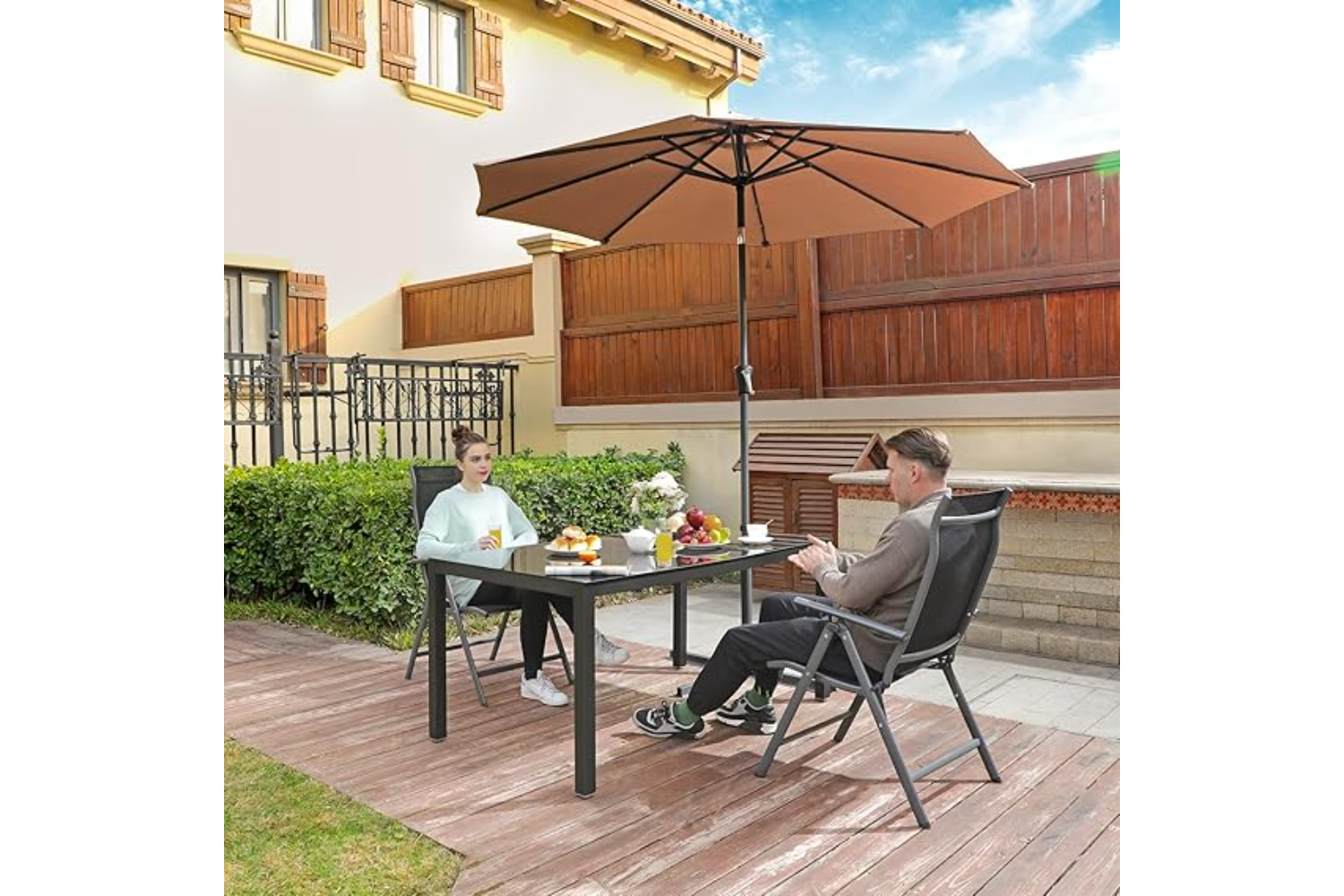 Songmics Folding Garden Sun Lounger | Black | Set of 2