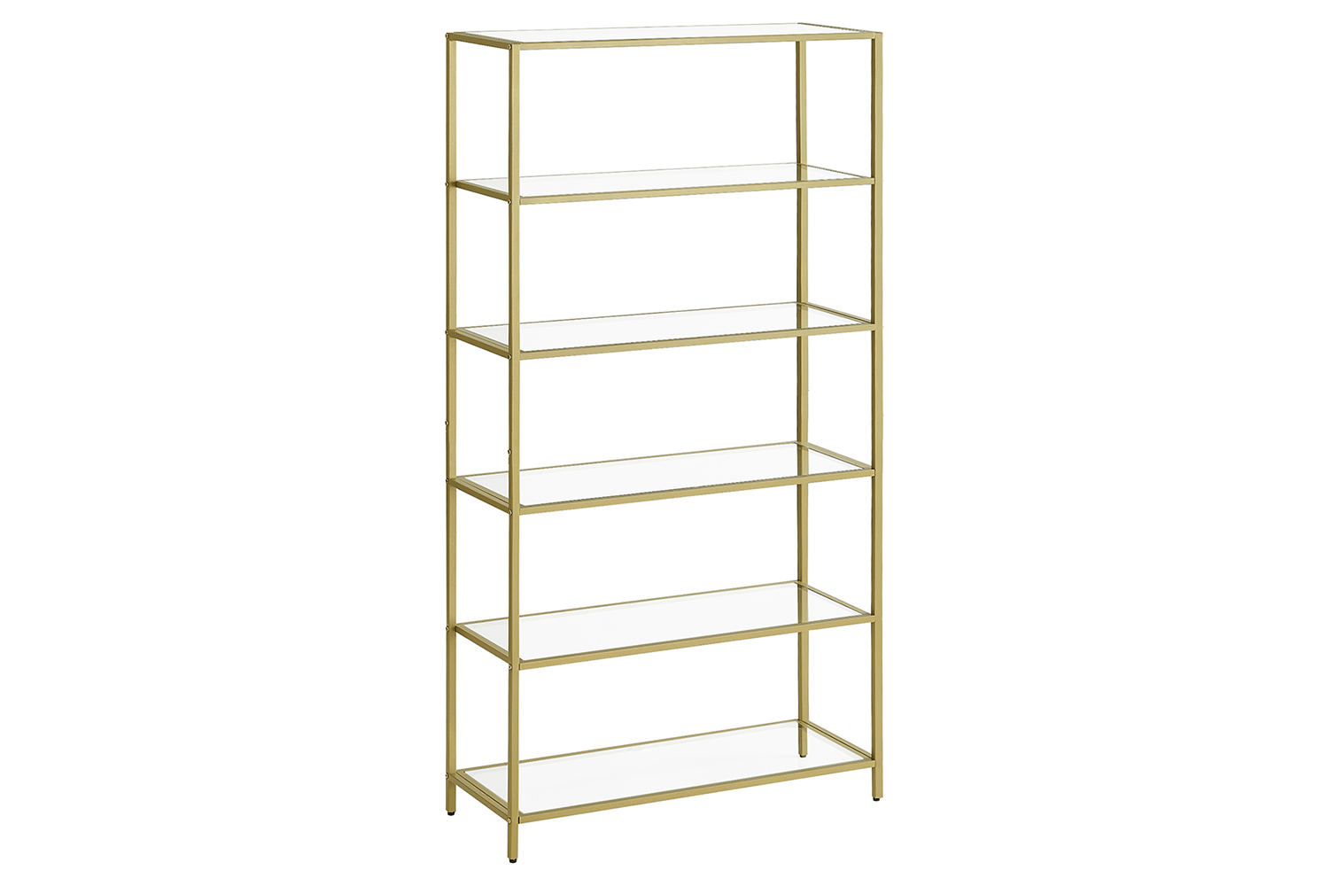Vasagle Glass Shelf | 6 Shelves | Metallic Gold