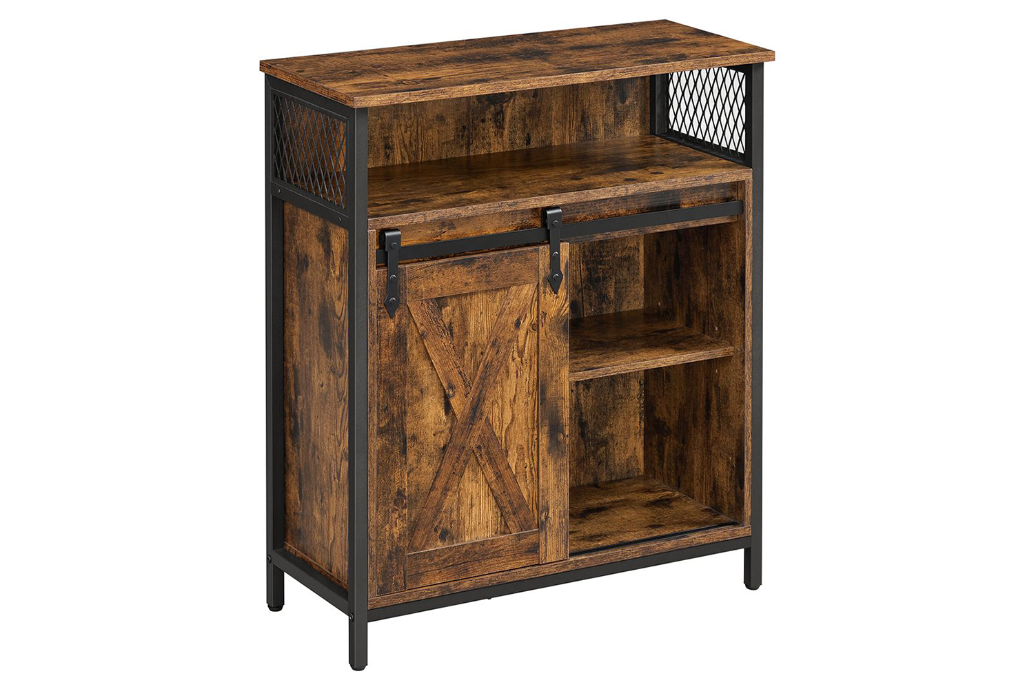Vasagle Storage Cabinet with Adjustable Shelf | Rustic Brown/Black