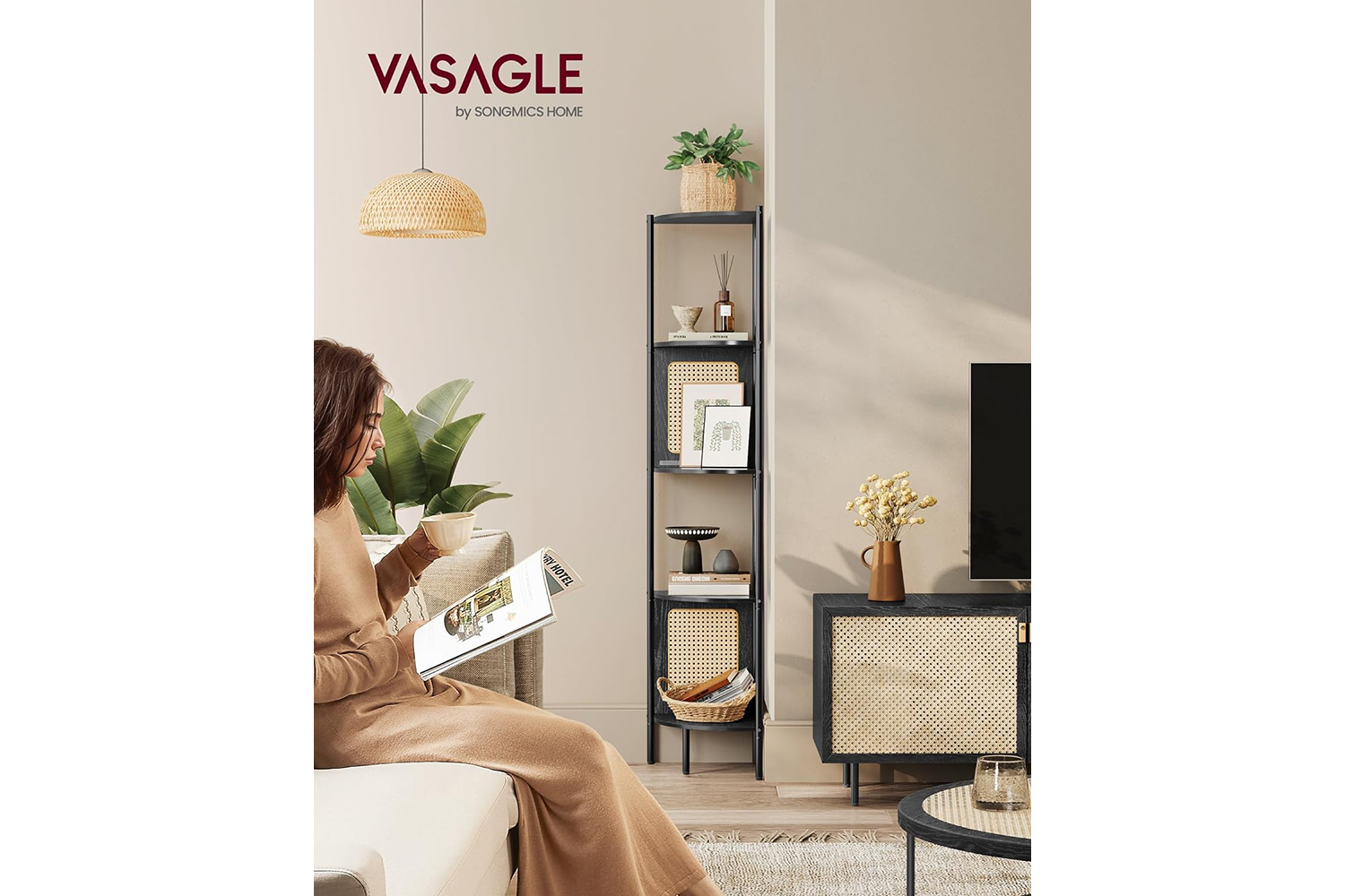 Vasagle Corner Shelf | Ebony Black
