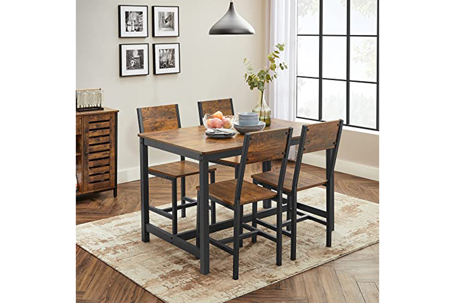 Vasagle Dining Chairs | Vintage Brown/Black | Set of 2