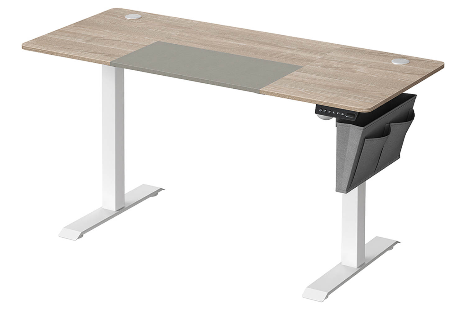 Songmics Height Adjustable Electric Desk | White Greige