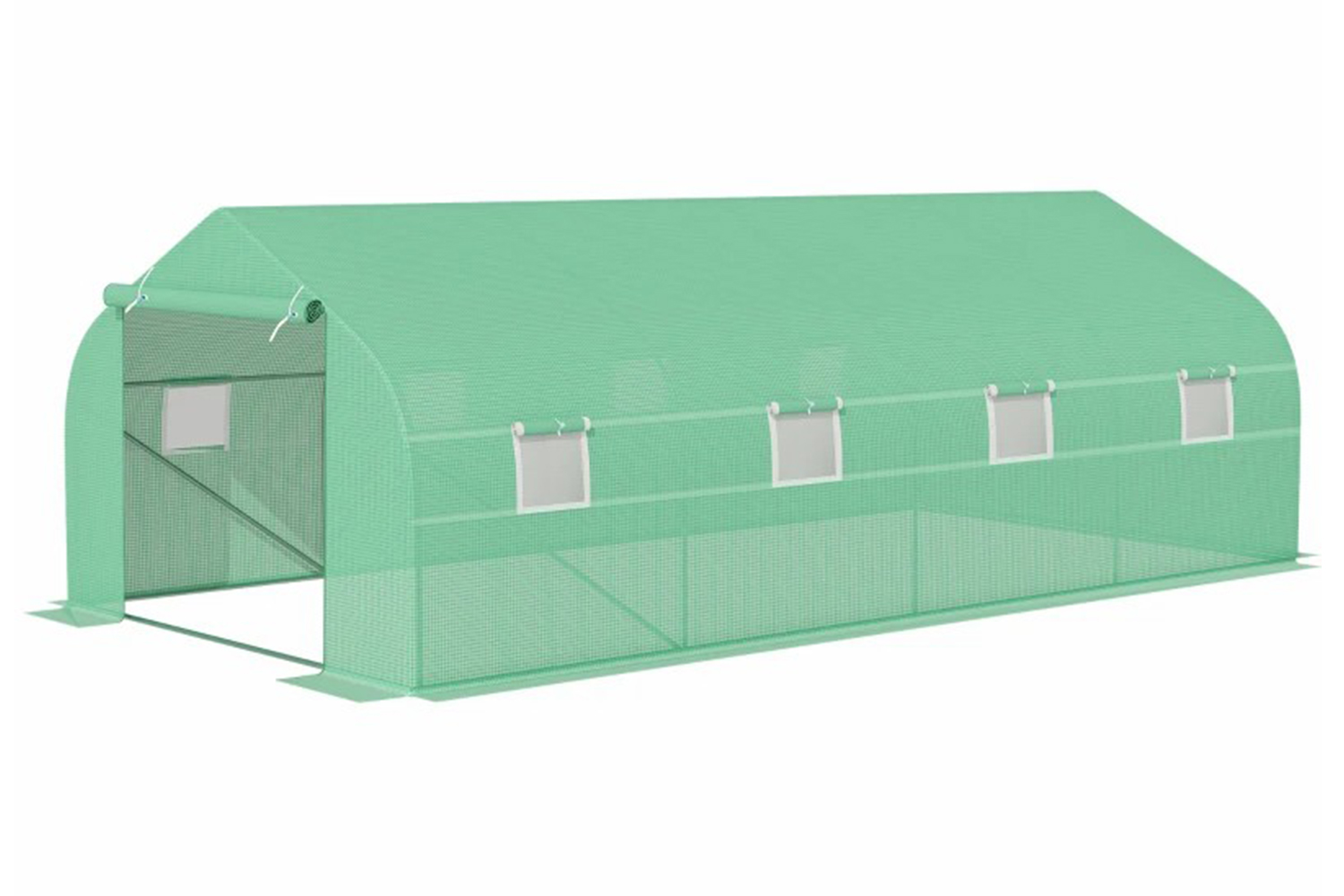 Outsunny Walk in Polytunnel Greenhouse | Green