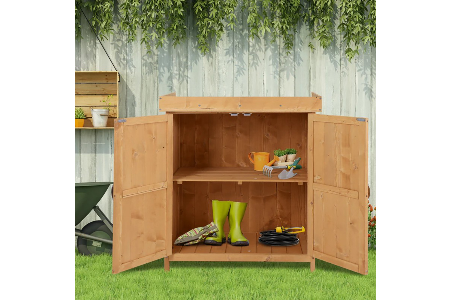 Outsunny Outdoor Garden Storage Shed | Burly Wood