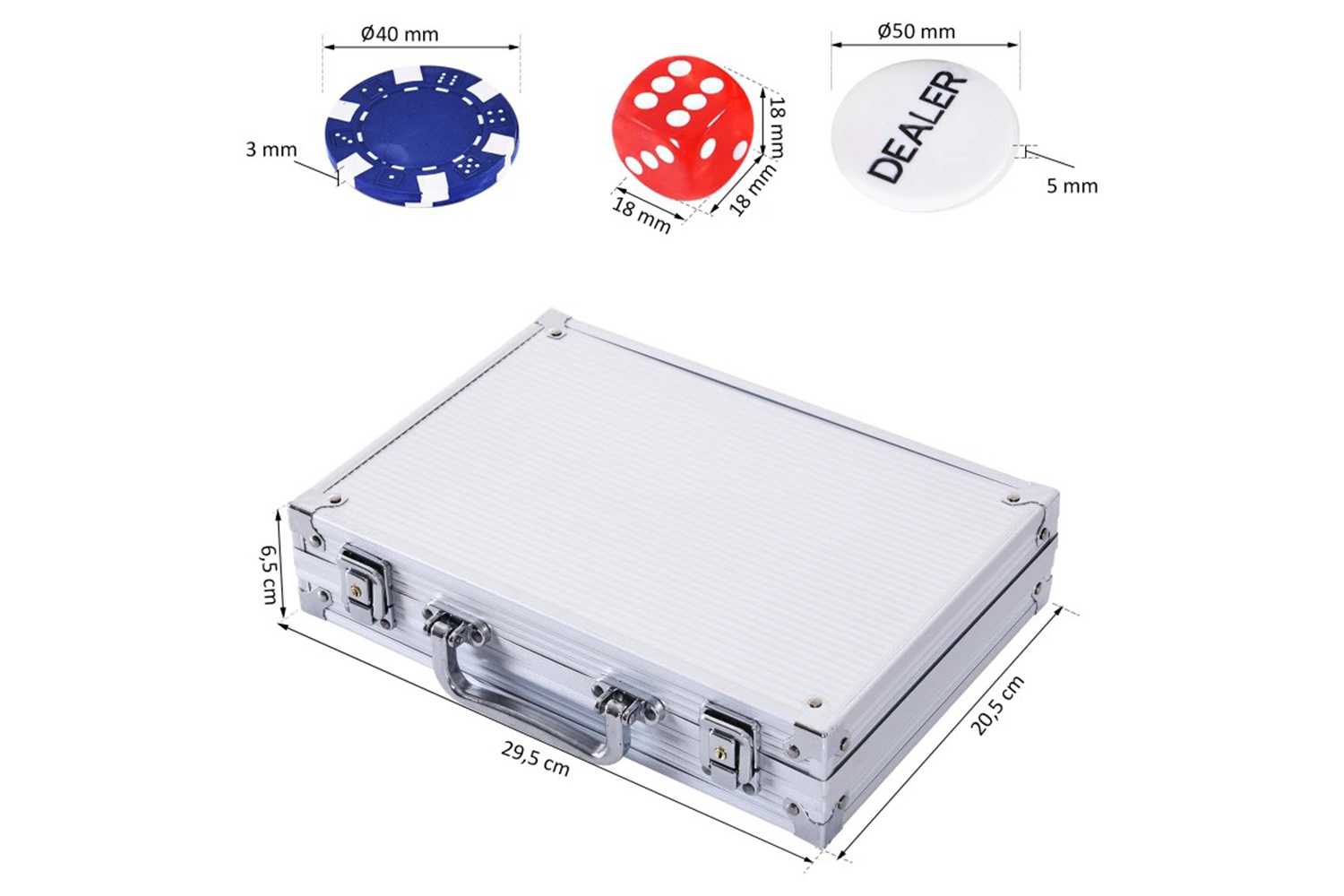 Homcom Complete Poker Chips Set with Lockable Aluminum Case