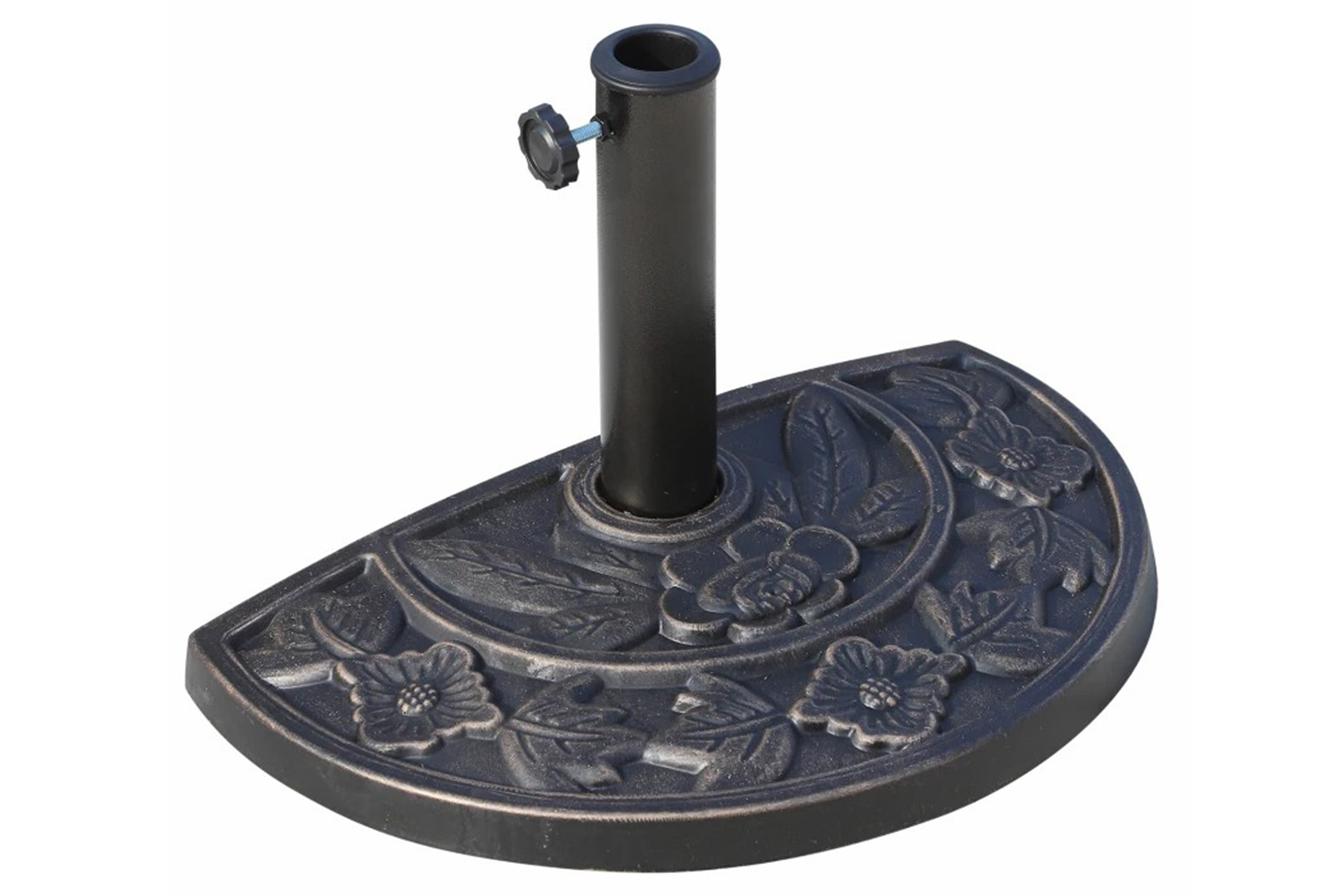 Outsunny Half Round Parasol Base Umbrella Stand | Antique Bronze