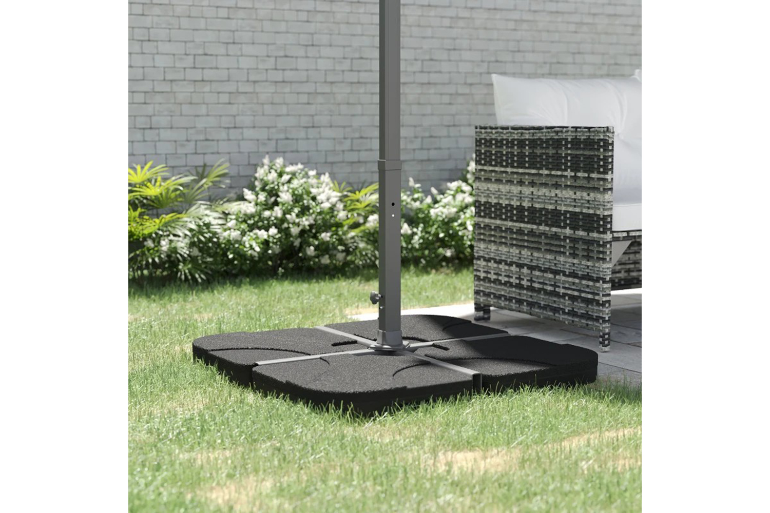 Outsunny Heavy Duty Plastic Umbrella Base | Black