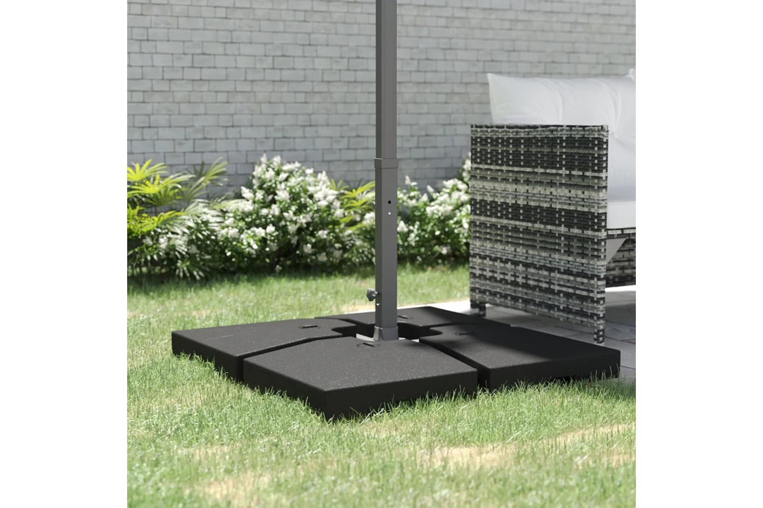Outsunny Square Umbrella Stand | Black