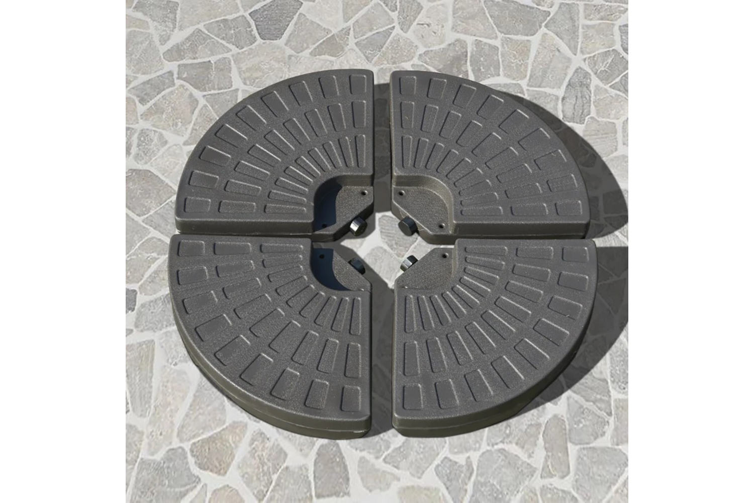 Outsunny 4PCs Cantilever Patio Umbrella Base Stand | Coffee Brown