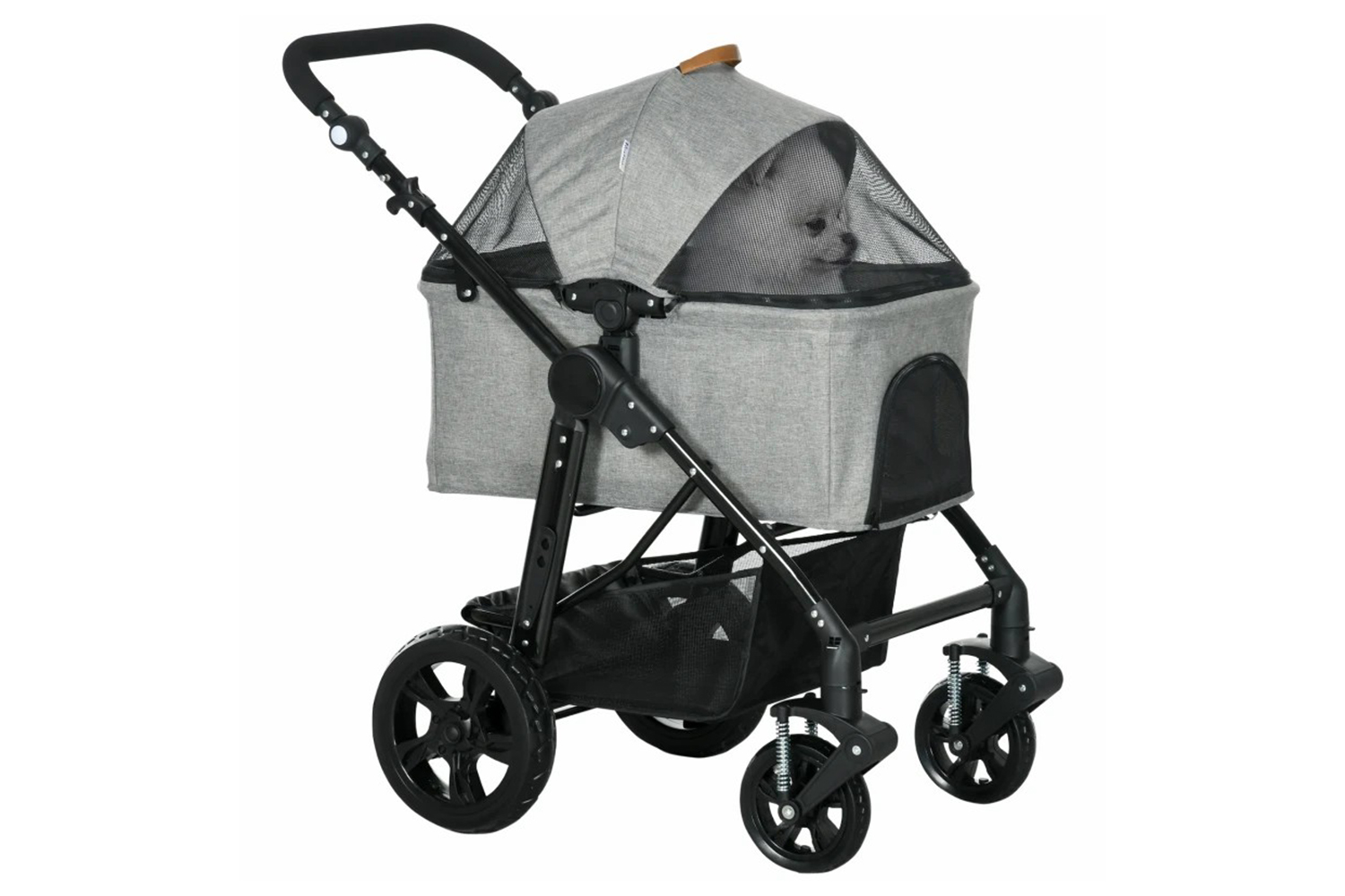 PawHut No-zip Detachable Pet Stroller | Grey