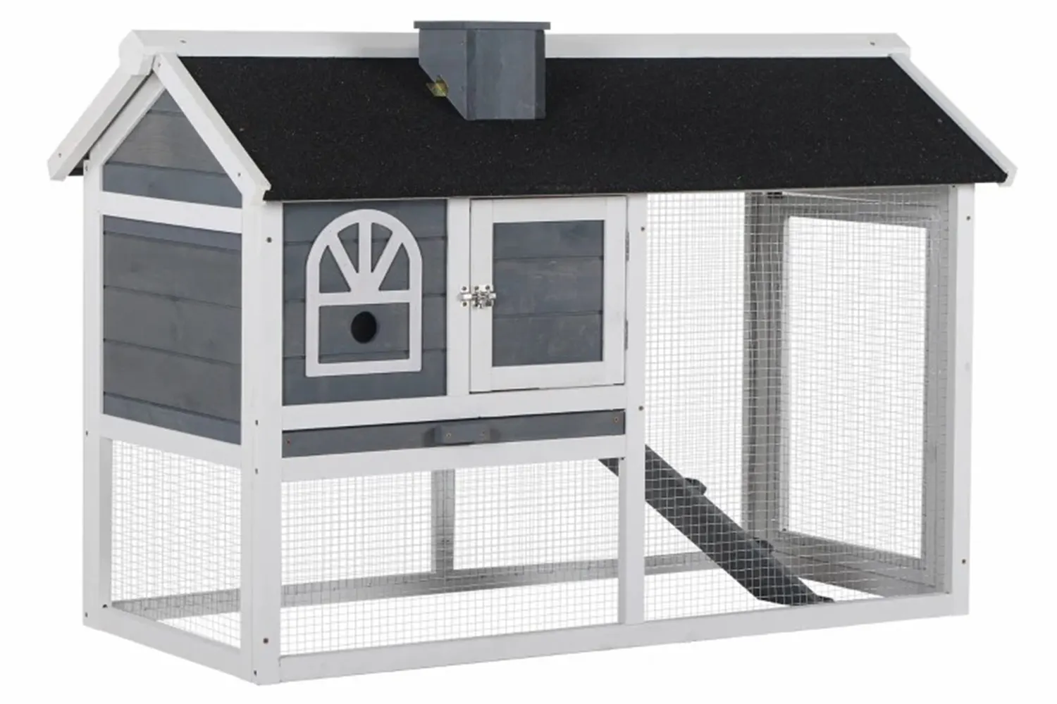 PawHut Outdoor Rabbit Hutch | Grey/White | Ireland