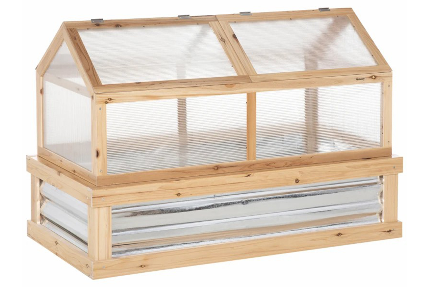 Outsunny Raised Garden Bed with Top Greenhouse | Natural