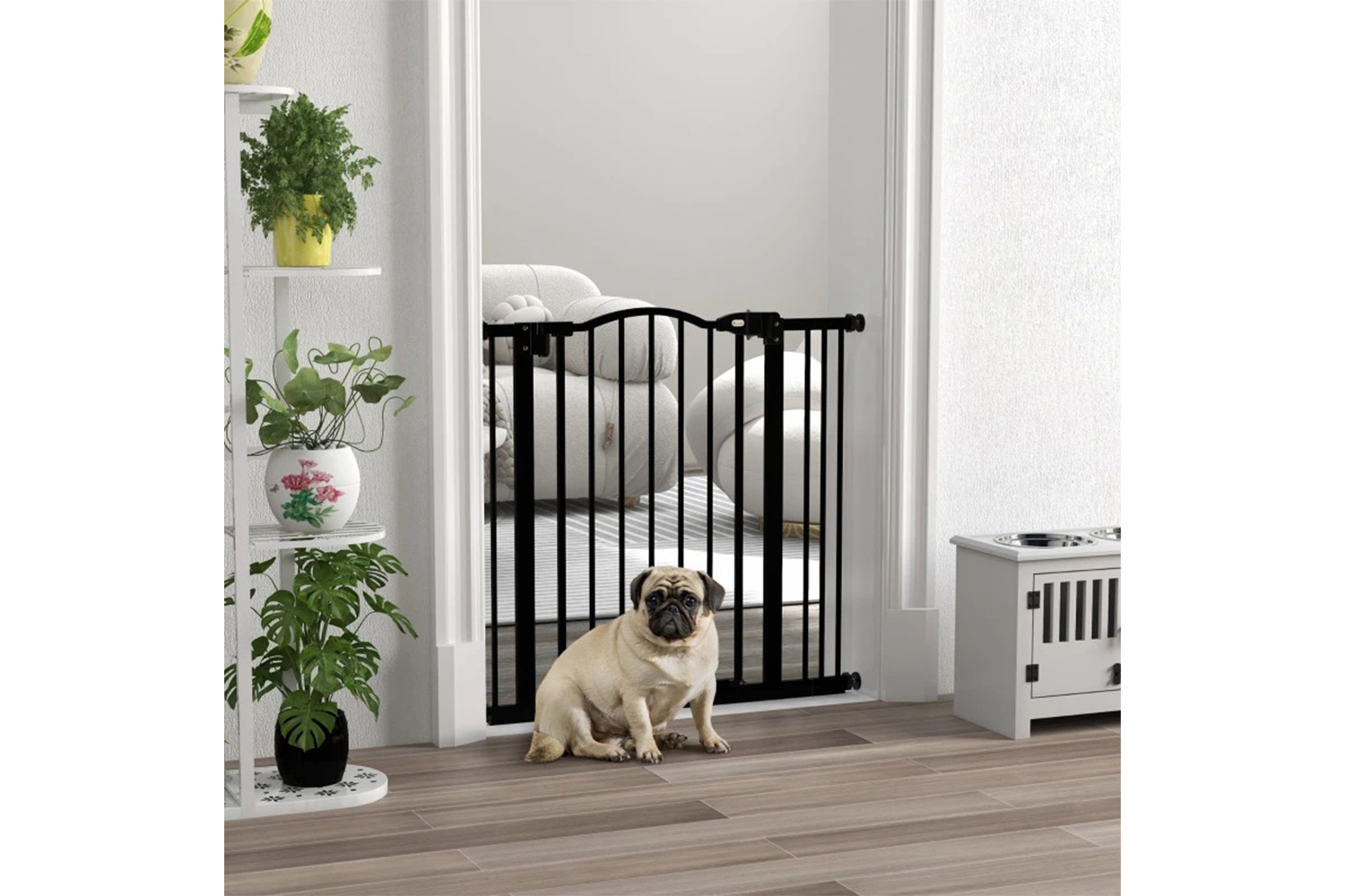 PawHut Extendable Dog Gate | Black