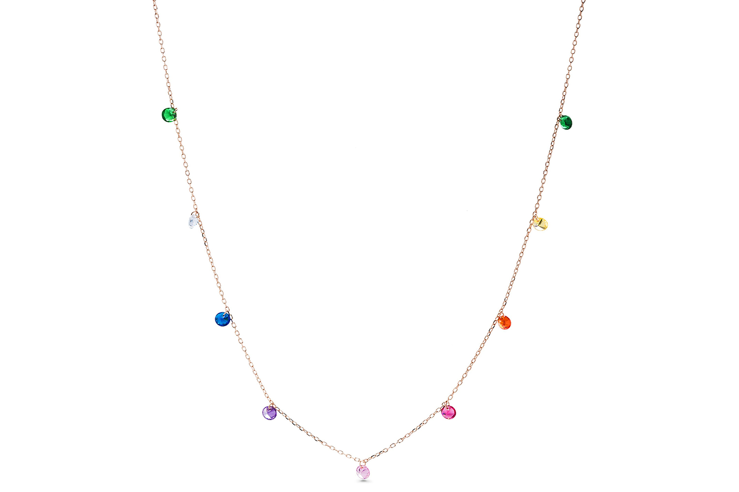 Luxenter Rolcon Necklace | Silver Necklace with Multi-Coloured Stones