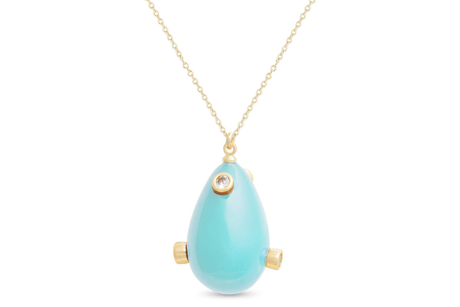 Luxenter Faqqar Necklace Jade Coloured Metal Charm