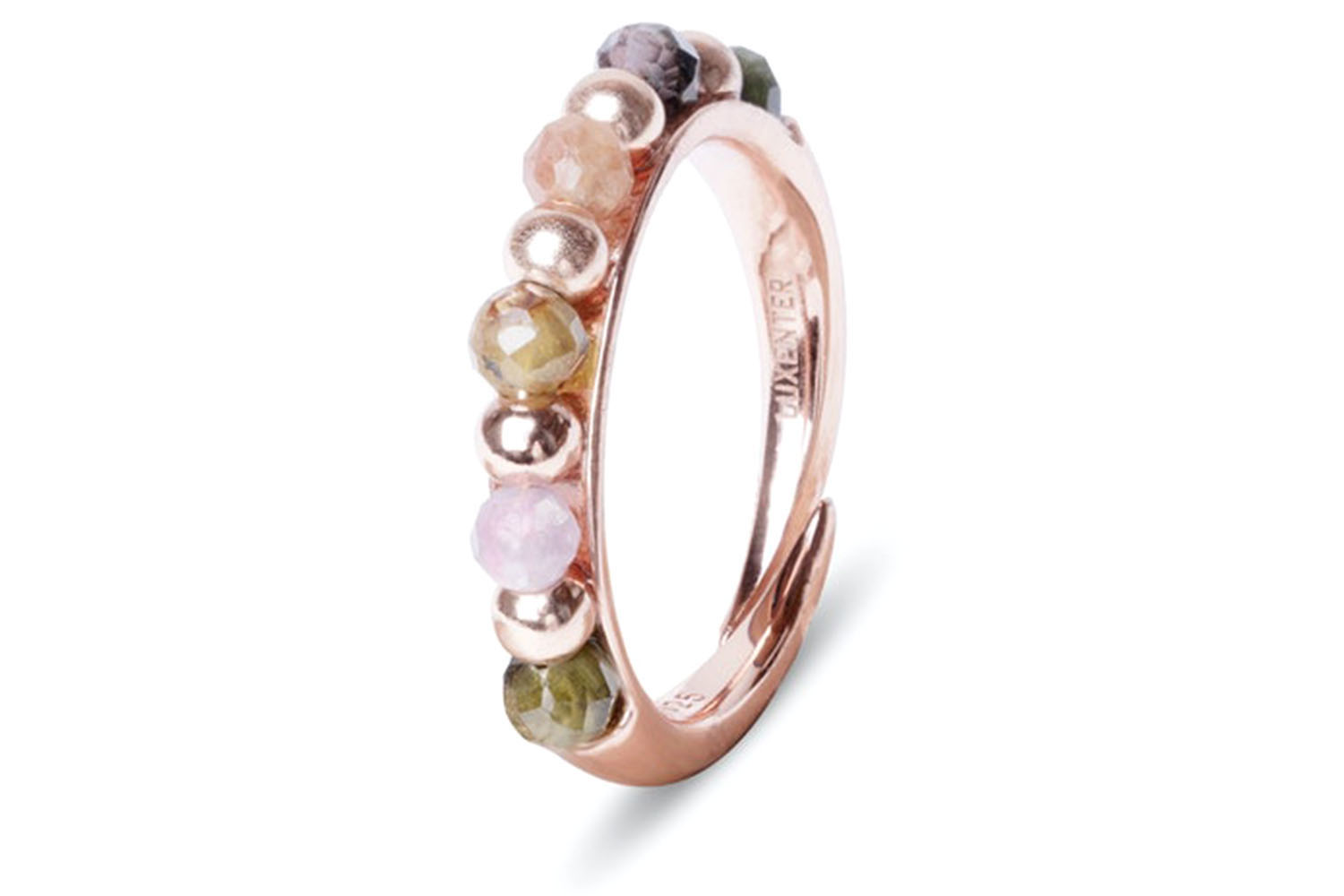 Luxenter Hylham Ring Sterling Silver with Dark Green Stones