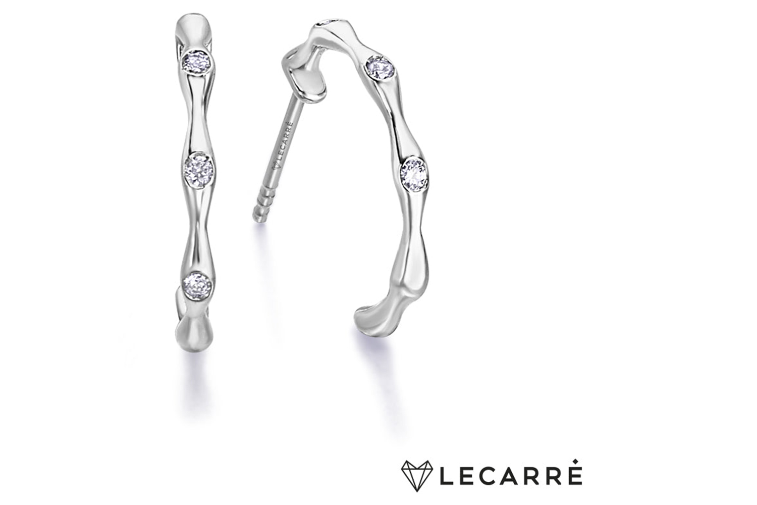 Lecarre 18 Ct Gold & Diamond Earrings