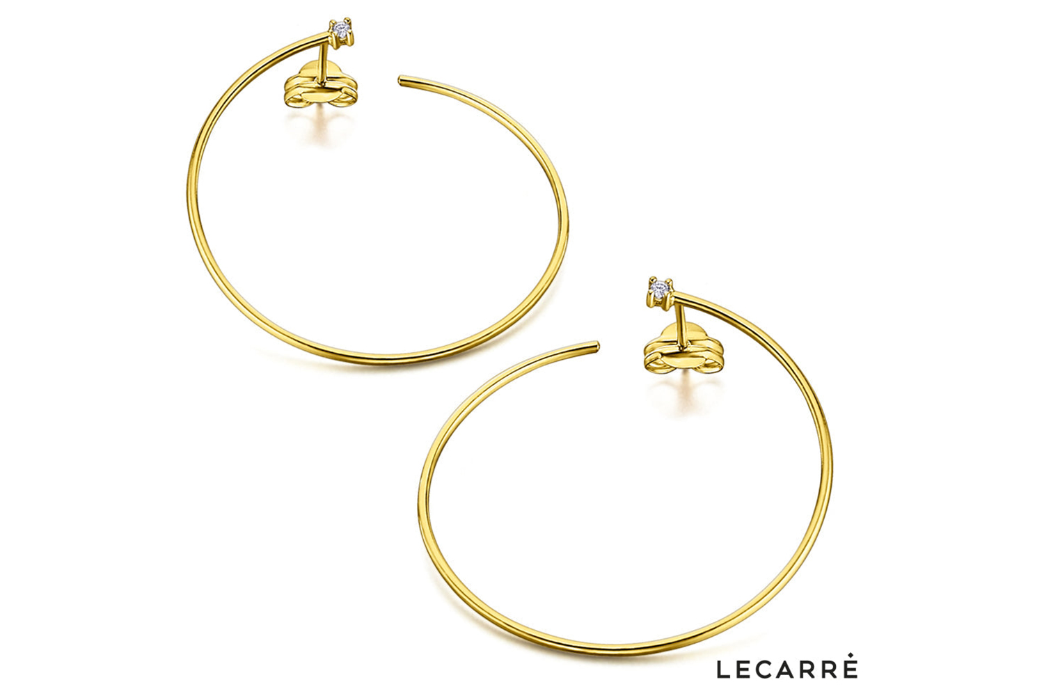 Lecarre 18 Ct Gold & Diamond Earrings
