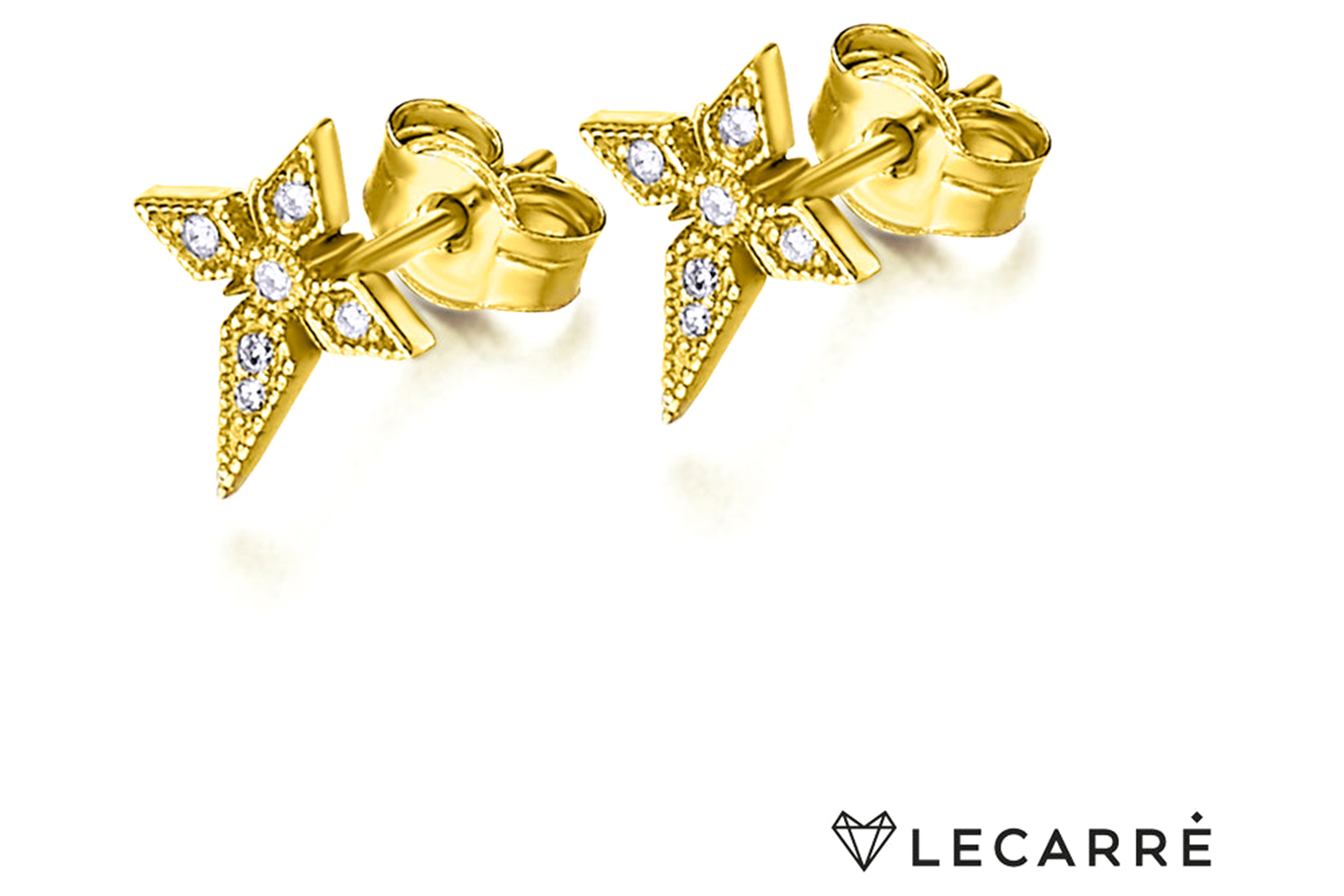 Lecarre 18 Ct. Gold & Diamond Earrings