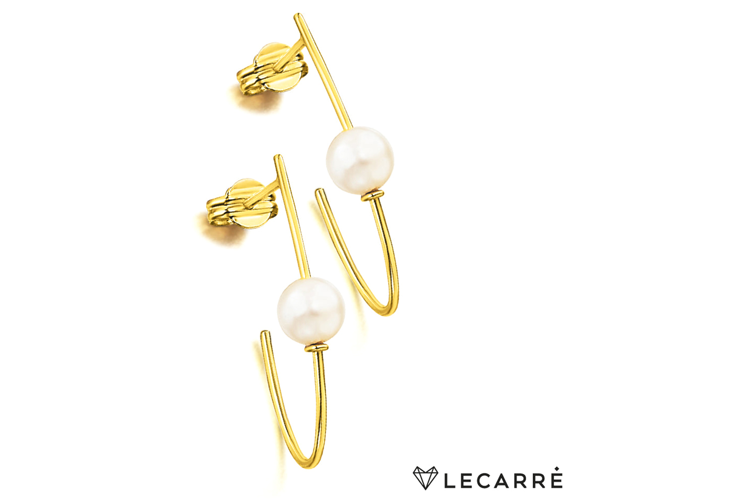 Lecarre 18 Ct Gold & Diamond Earrings