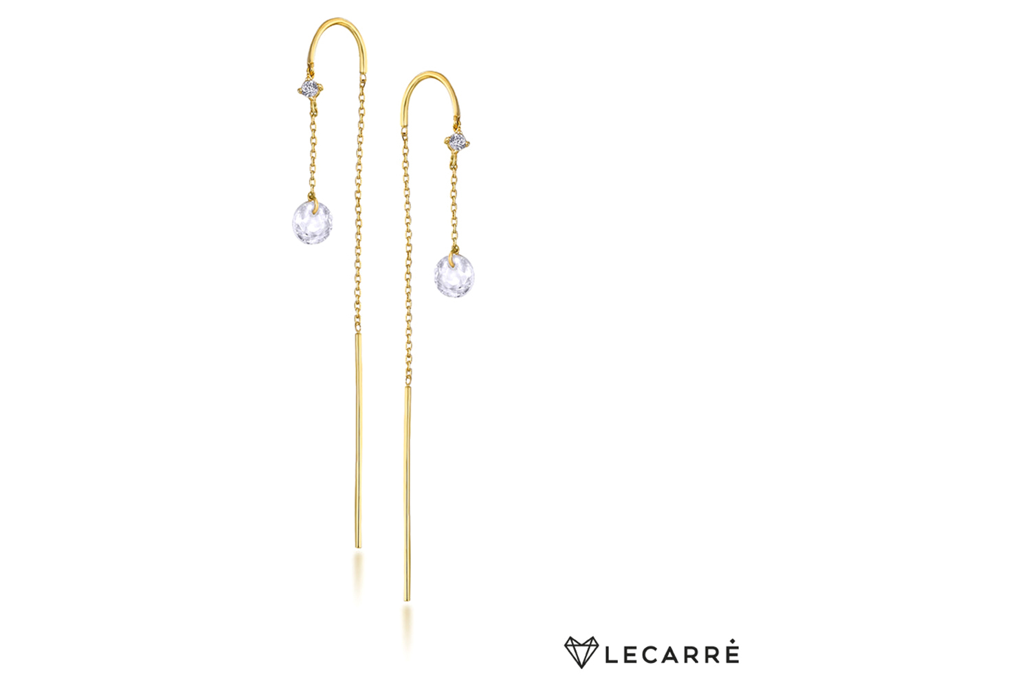 Lecarre 18 Ct Gold & Diamond Earrings