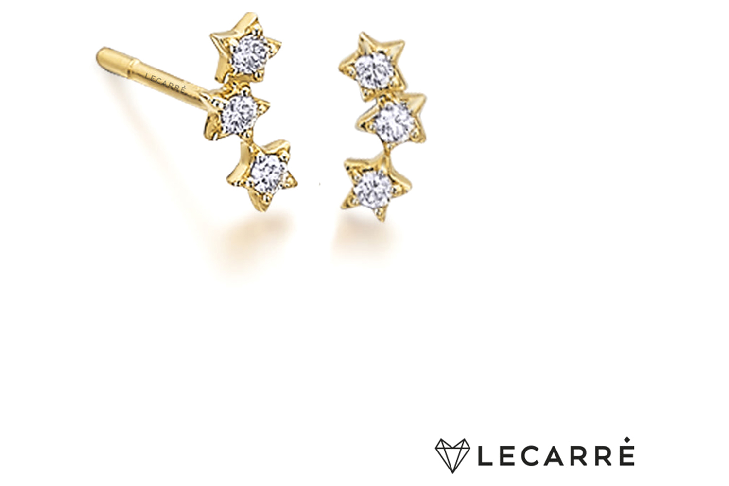 Lecarre 18 Ct. Gold & Diamond Earrings