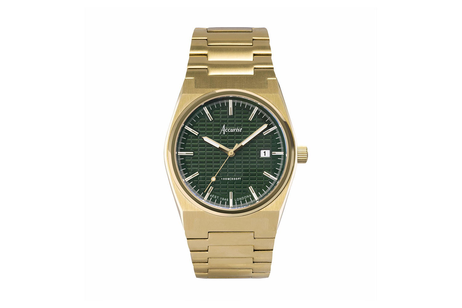 Accurist Origin Men's Watch | Gold Case & Stainless Steel Bracelet with Fir Green Dial | 41mm