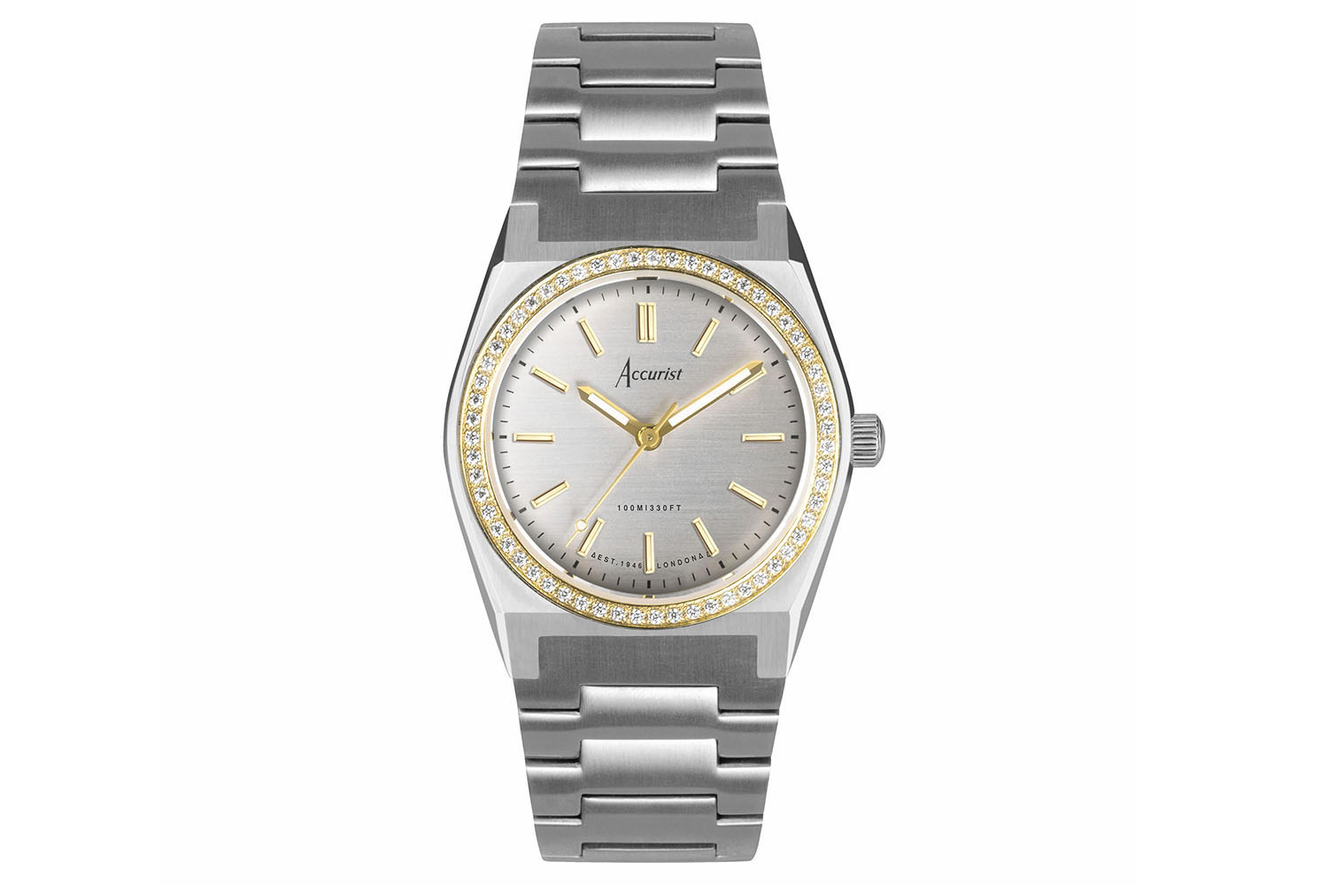 Accurist Origin Ladies Watch | Two Tone Case & Stainless Steel Bracelet with Silver Dial | 34mm