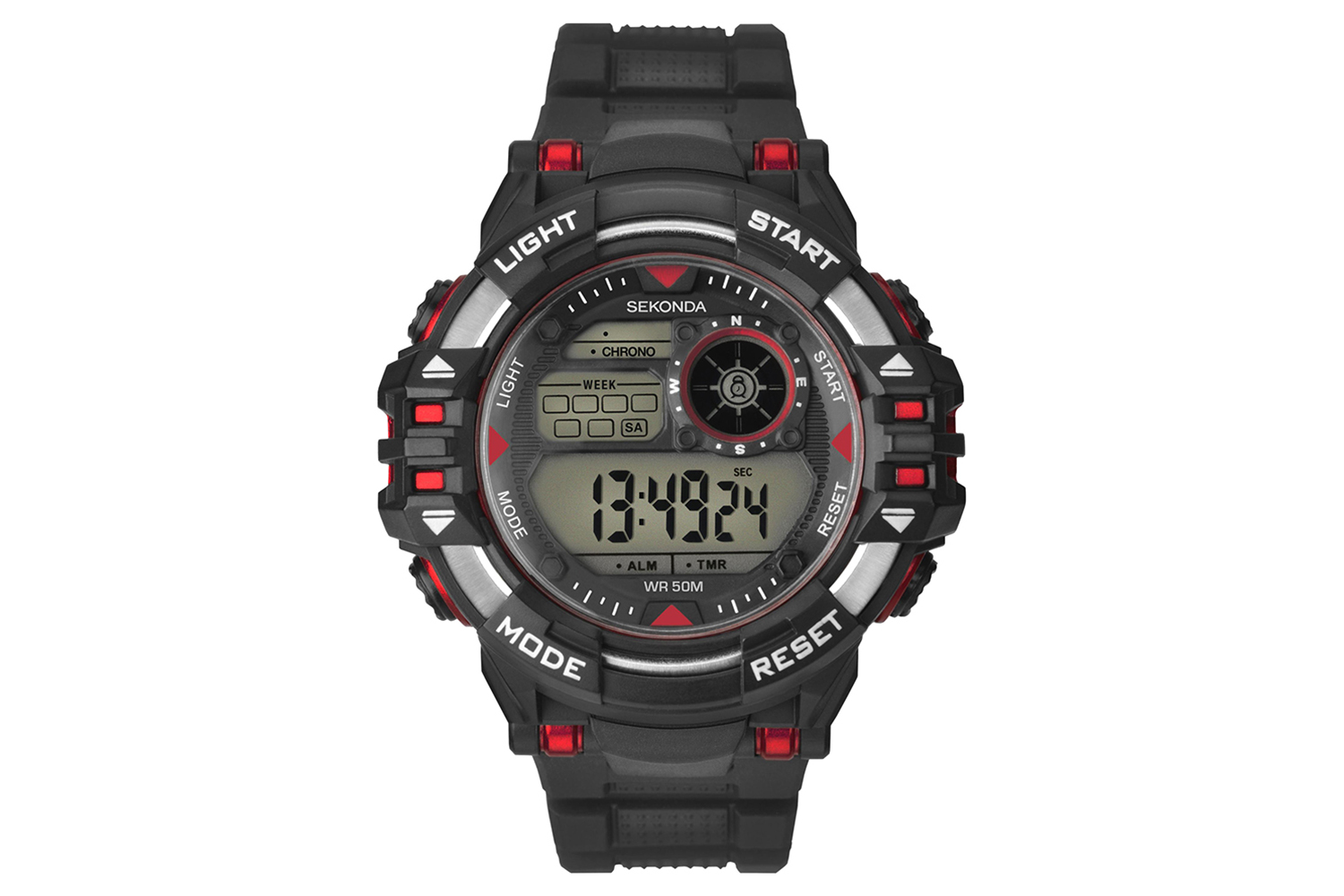 Sekonda Digital Mens Watch | Black\Red