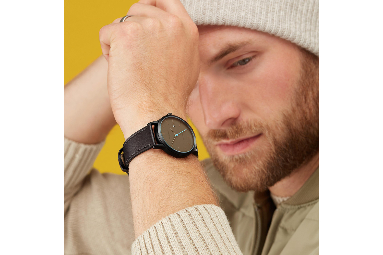 Sekonda Bergen Mens Leather Upper Strap Watch | Black