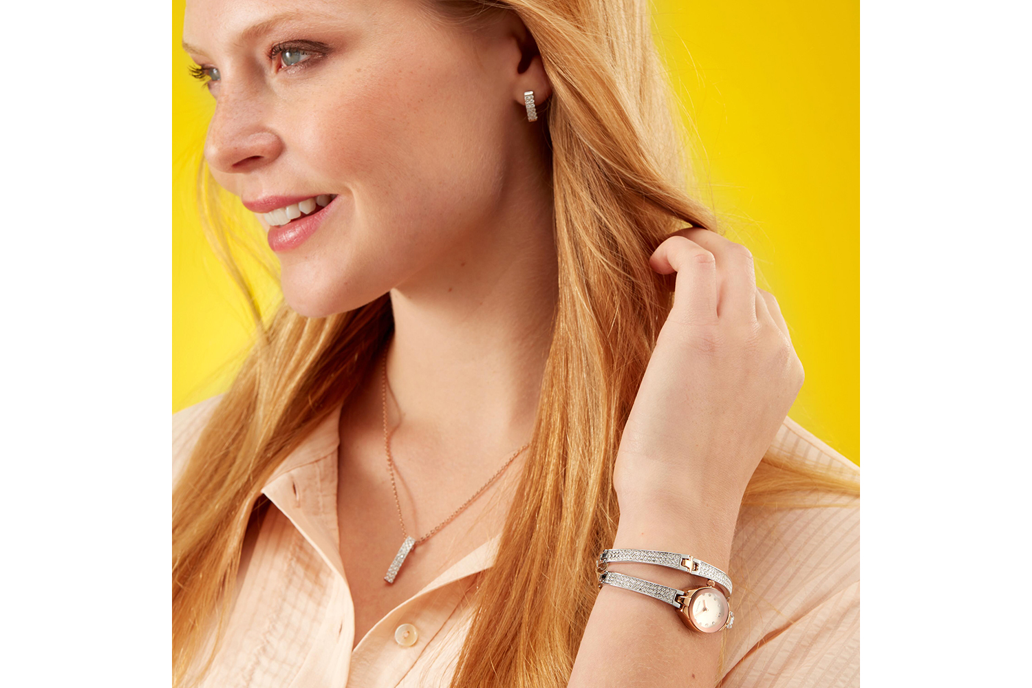 Sekonda Ladies Bracelet Watch Crystal Rose Gift Set | Rose Gold