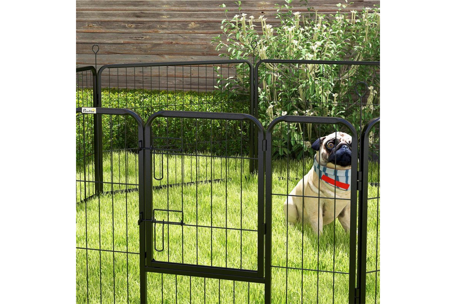 PawHut 8 Panel Dog PlayPen | Black