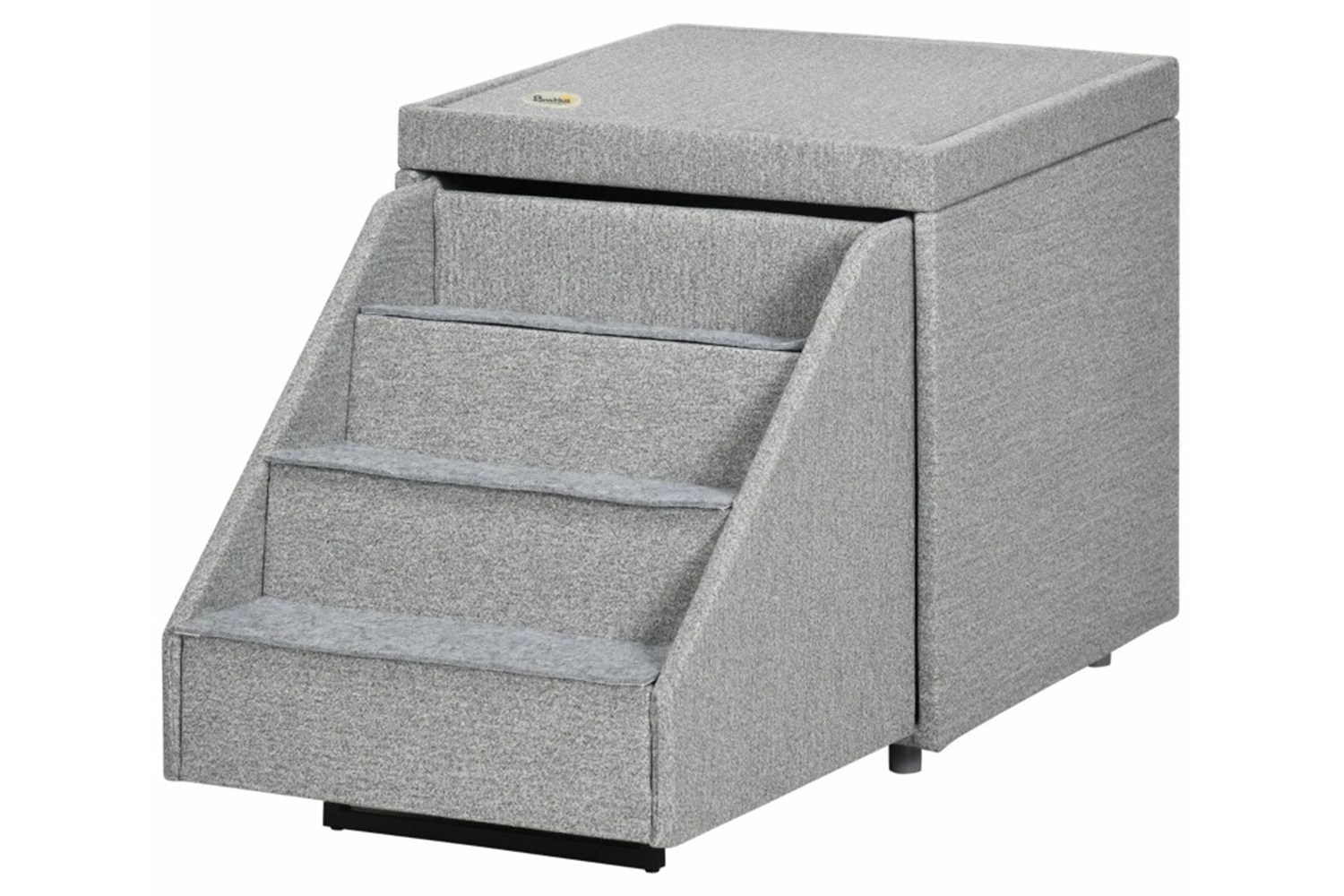 PawHut 4-Tier Pet Steps with Storage Compartment | Light Grey