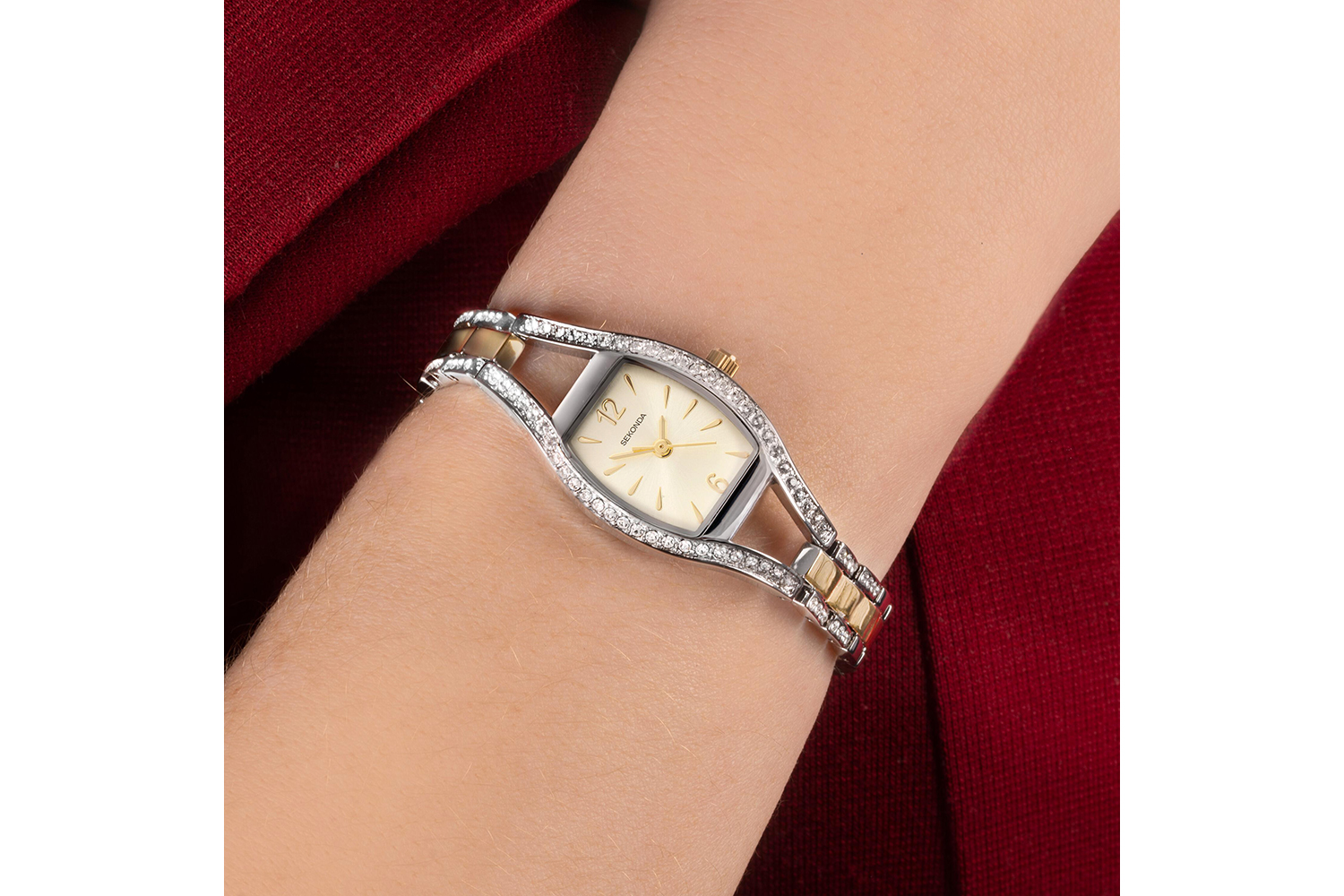 Sekonda Silver Ladies Watch With Two Tone Bracelet And Champagne Dial, High-quality Serenity Timepiece For Women, 40380 &raquo