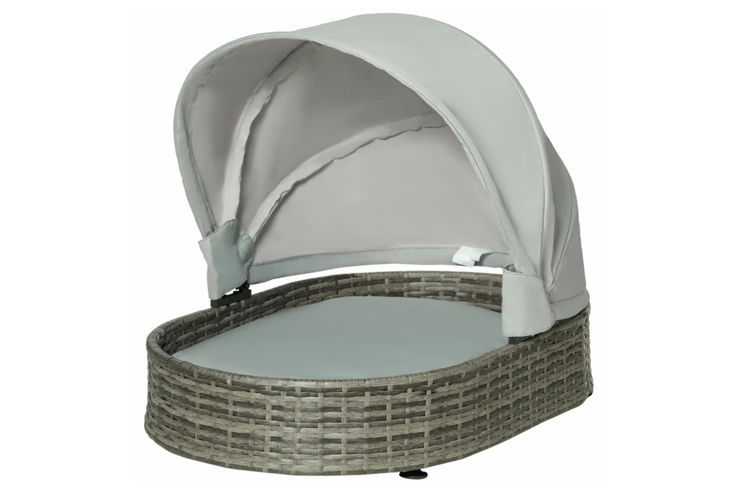 PawHut Wicker Pet Bed with Cushion | Grey