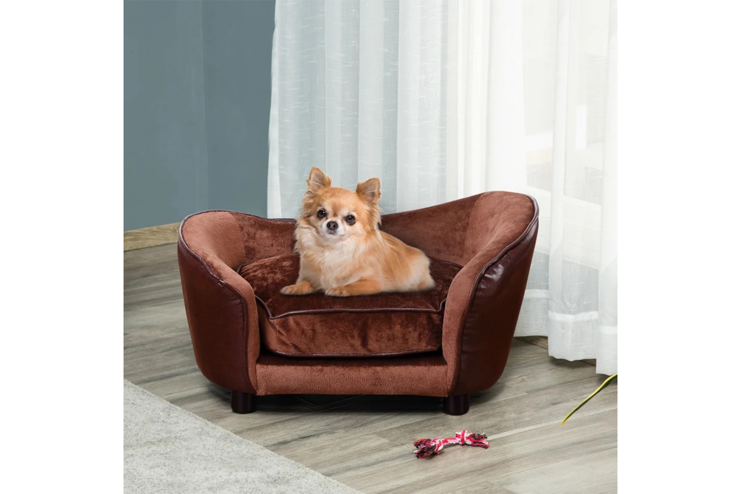 PawHut Cat Sofa with Movable and Washable Cushion | Coffee