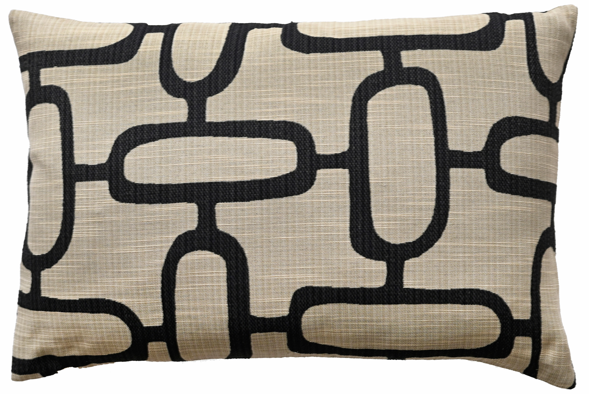 Abstract Chains Jacquard Cushion | Black/White | 40 x 60 cm