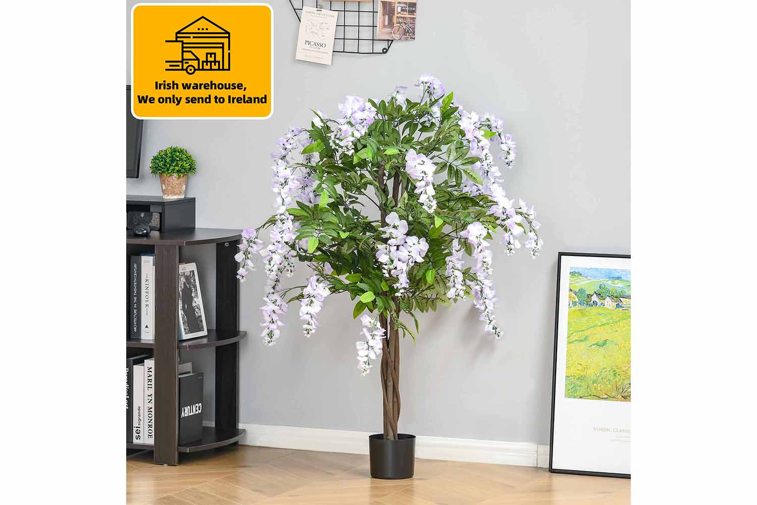Artificial Wisteria Flower Tree | Green/Lilac | 110 cm