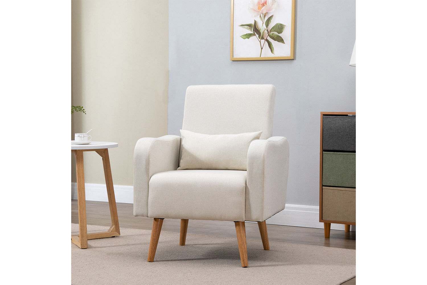 Homcom Single Seater Armchair | Cream White