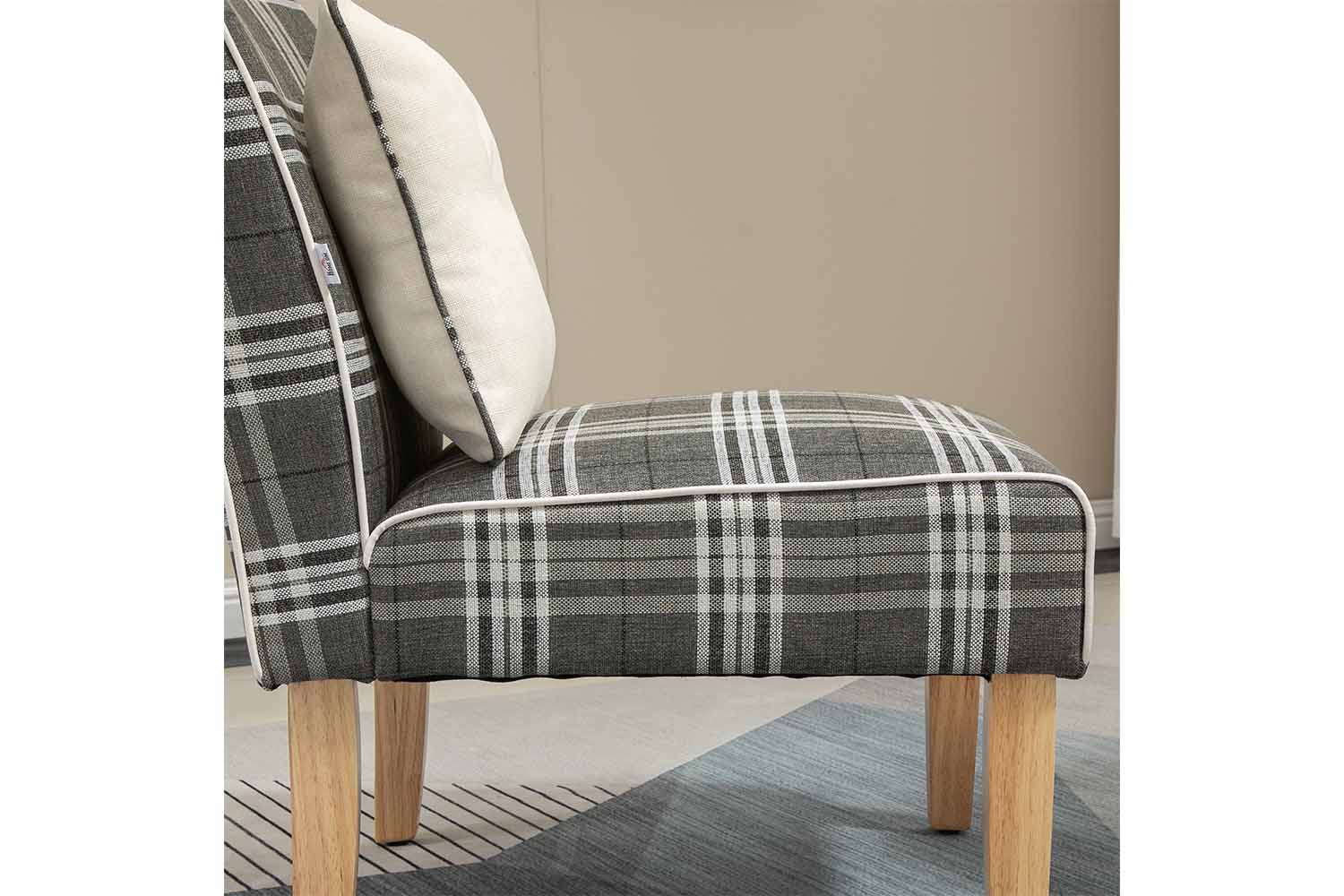 Homcom Modern Dining Chair with Pillow | Grey/Natural