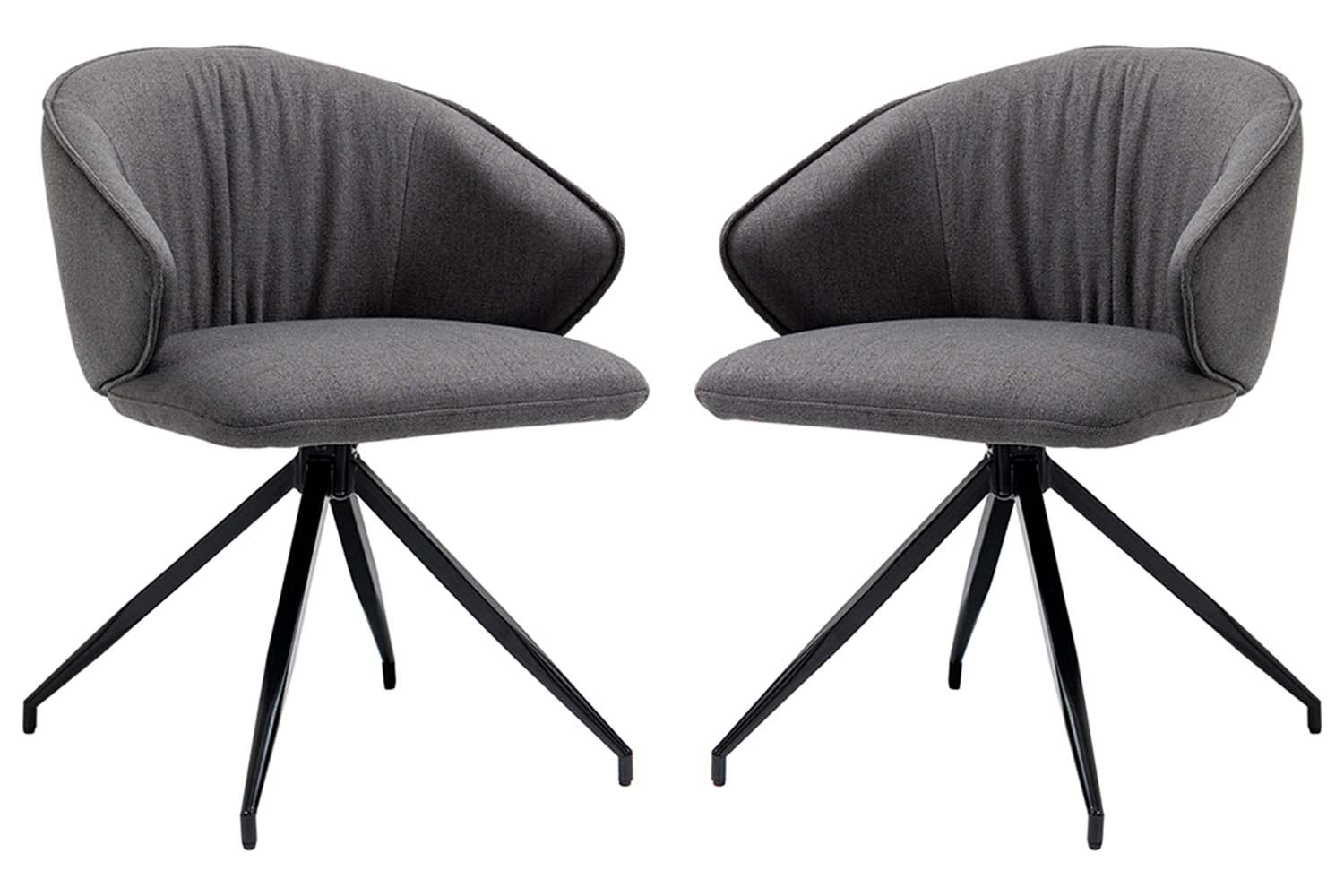 Homcom Dining Chairs | Dark Grey/Black | Set of 2