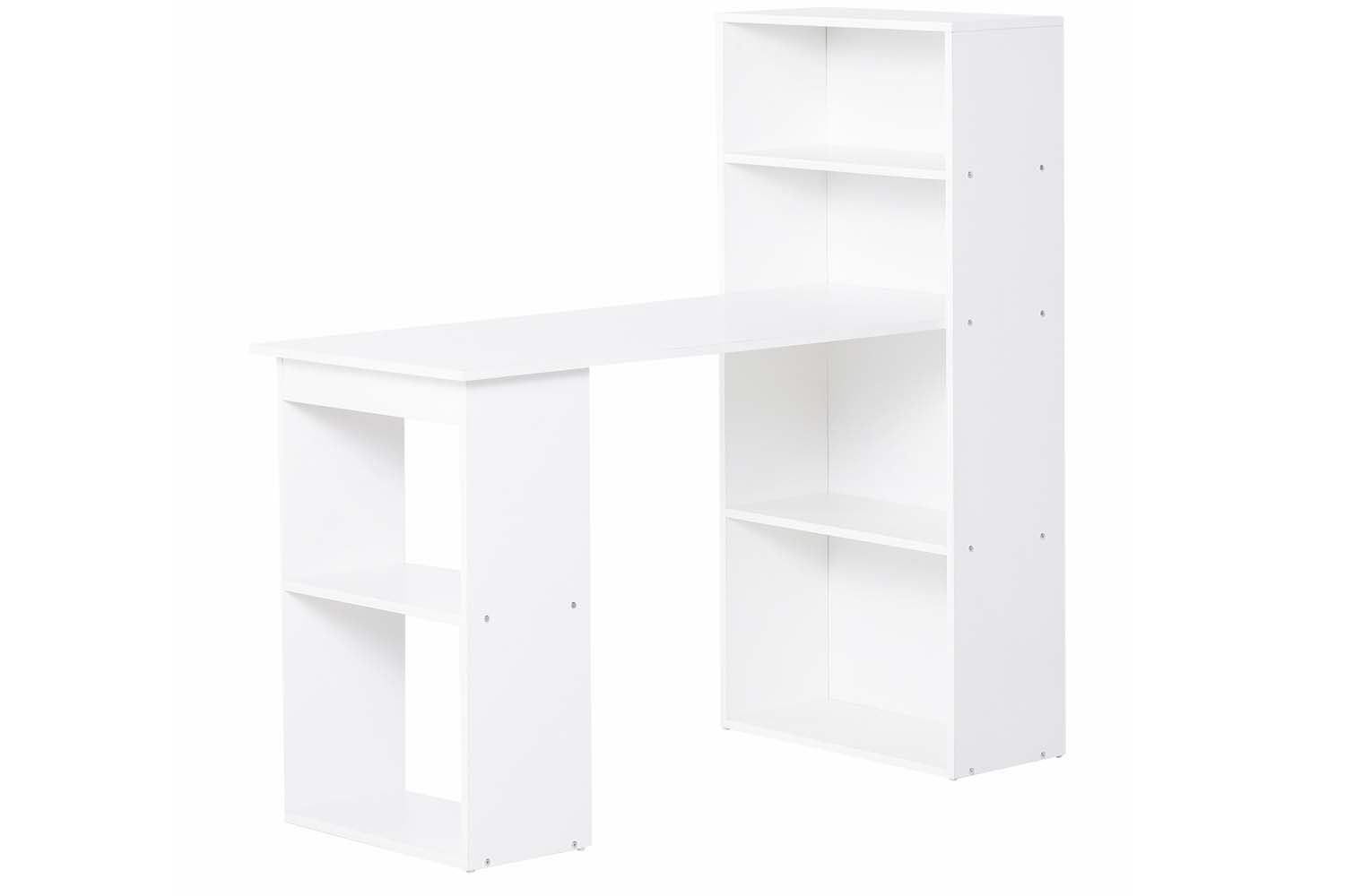 Homcom Computer Desk with Bookshelf | White