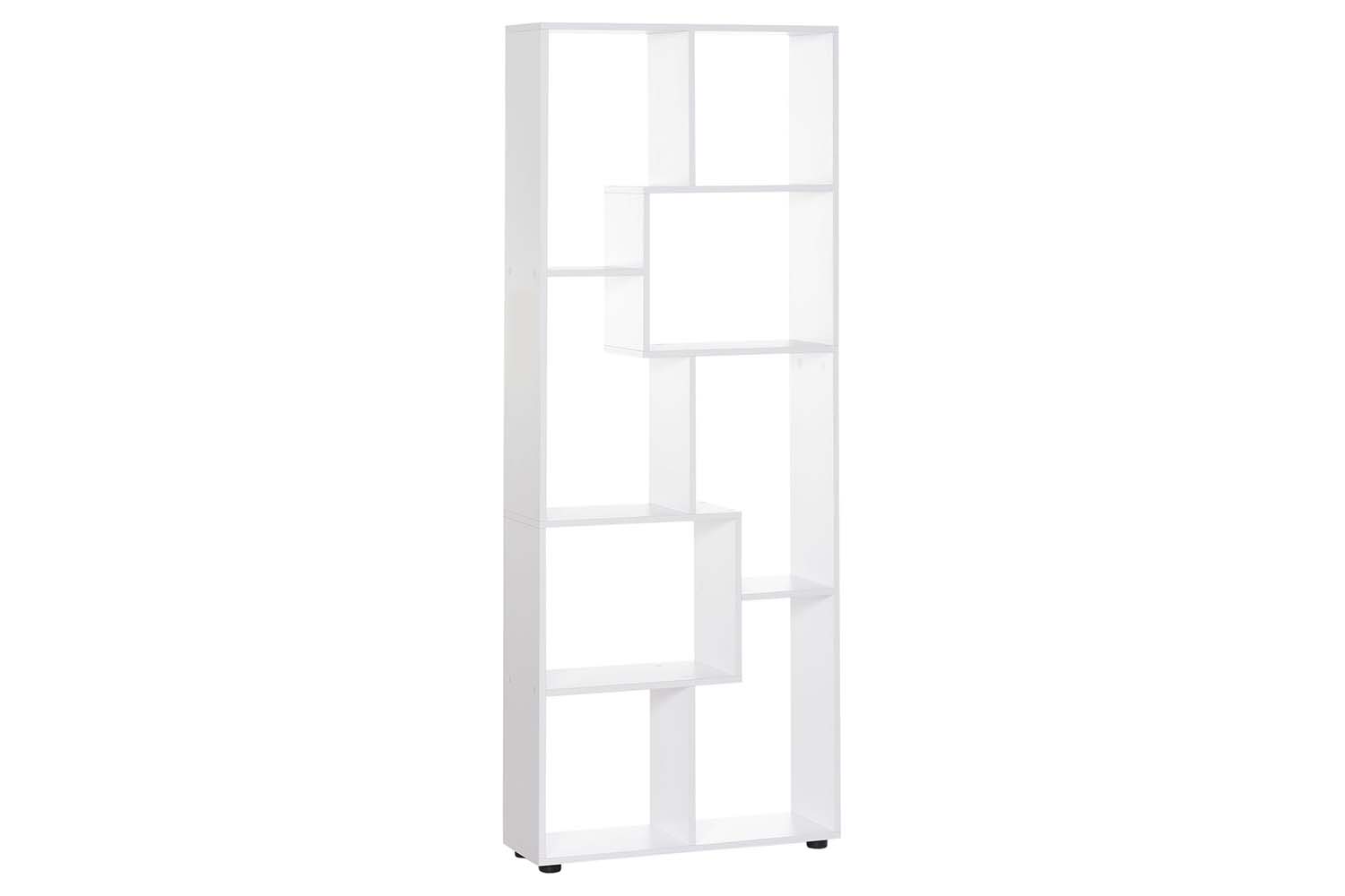 Homcom 8-Shelf Bookcase with Melamine Surface Foot Pads | White