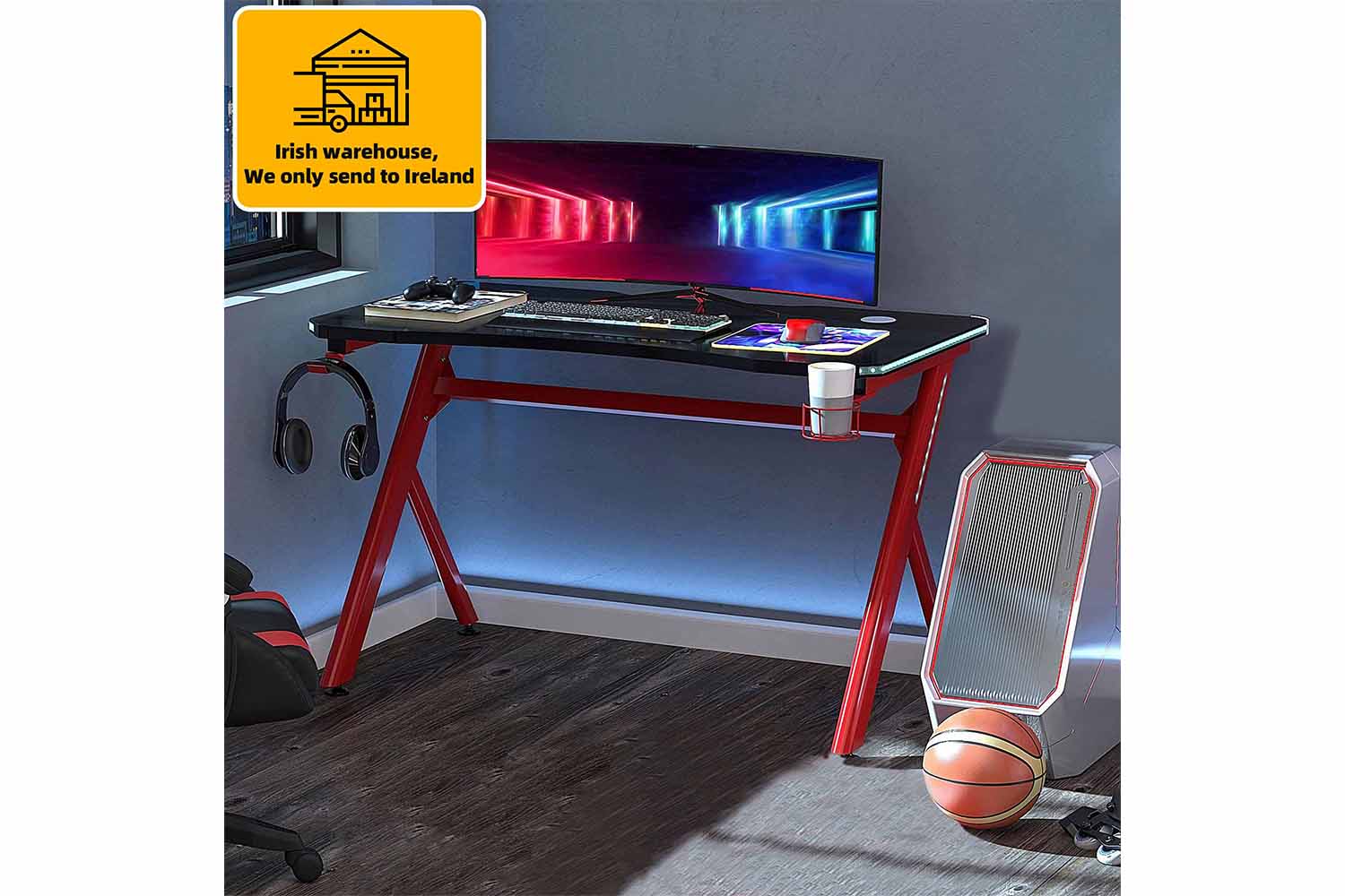 Homcom Gaming Desk | Small | Black/Red