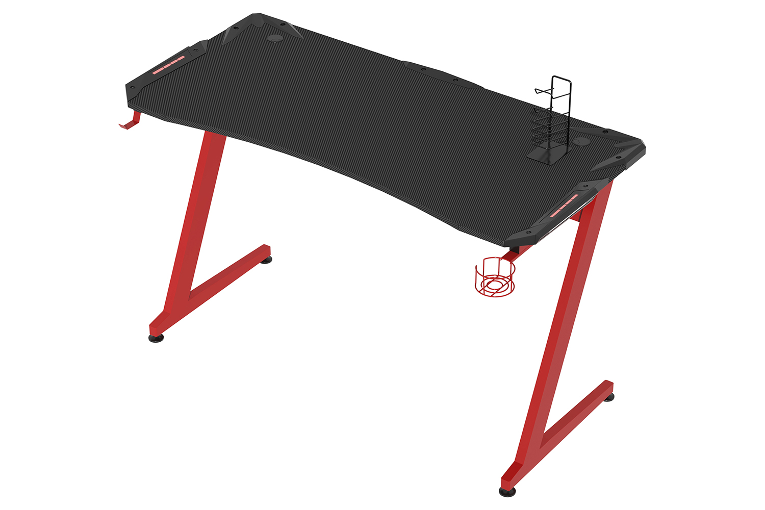 Homcom Computer and Gaming Desk with Cup Holder | Black/Red